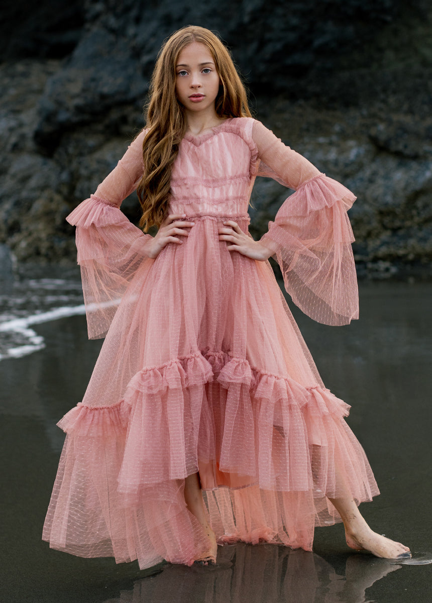 Halsey Impact Dress in Desert Shell - Elegant Flowy Midi Dress for Women, Perfect for Casual Outings, Date Nights & Summer Vacations