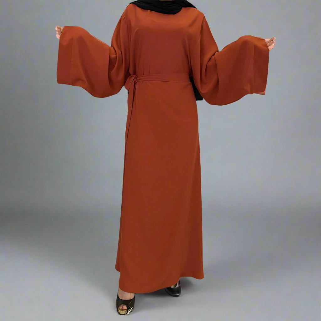 14 Color Options Nida Solid Color Abaya Dress for Middle Eastern Arab Women - Modest Islamic Clothing for Prayer, Daily Wear & Special Occasions