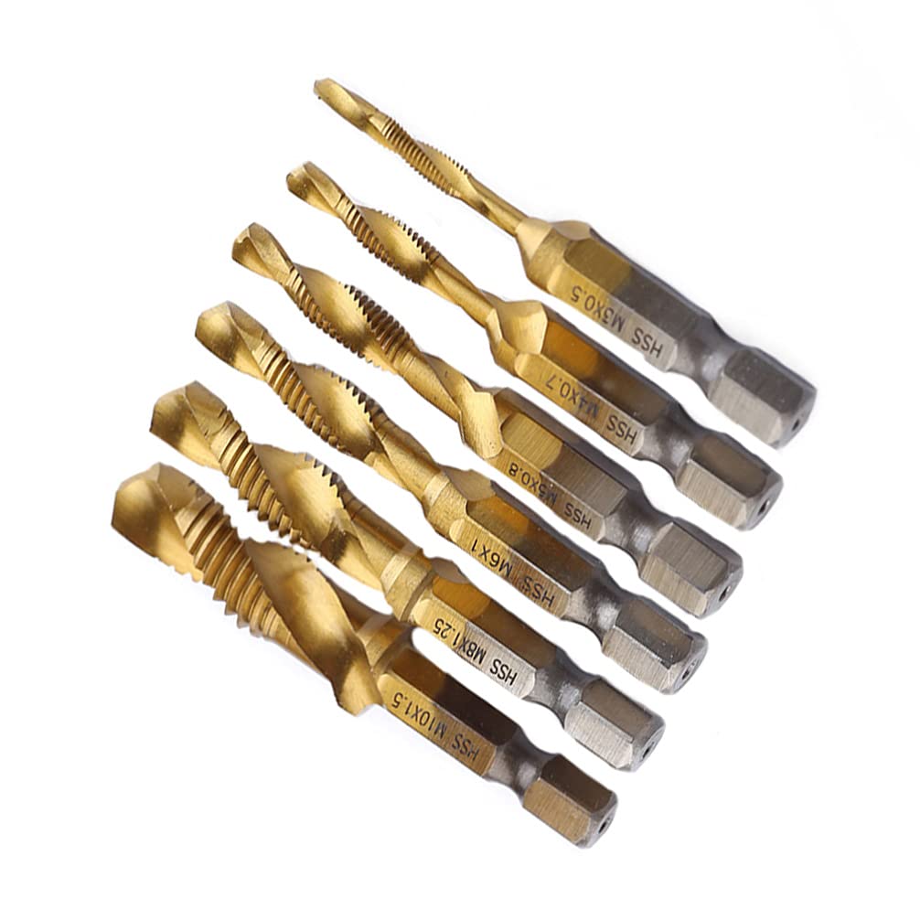 EXCEART 6-Piece Tapping Cone Drill Bit Set - High Speed Steel Wood Hole Drill Bits for Carpentry, Pocket Hole Drilling & Woodworking - Perfect for DIY Projects, Furniture Making & Home Repairs