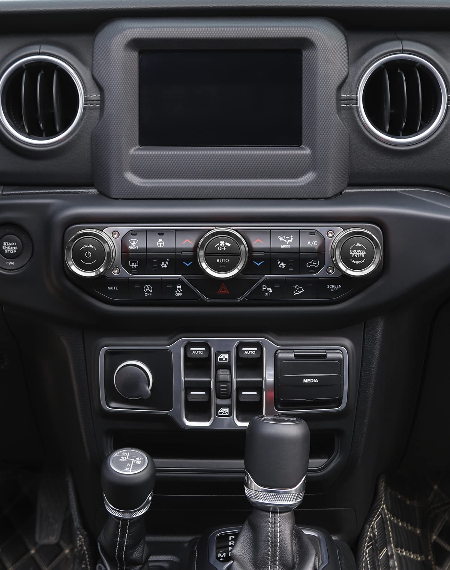 JeCar Aluminum Alloy AC Switch Knob Cover & Headlight Knob Trim - Compatible with Jeep Wrangler JL/JLU (2018-2023) & Gladiator (2020-2023) - Silver Finish - Interior Accessory Upgrade for Off-Road & Daily Driving