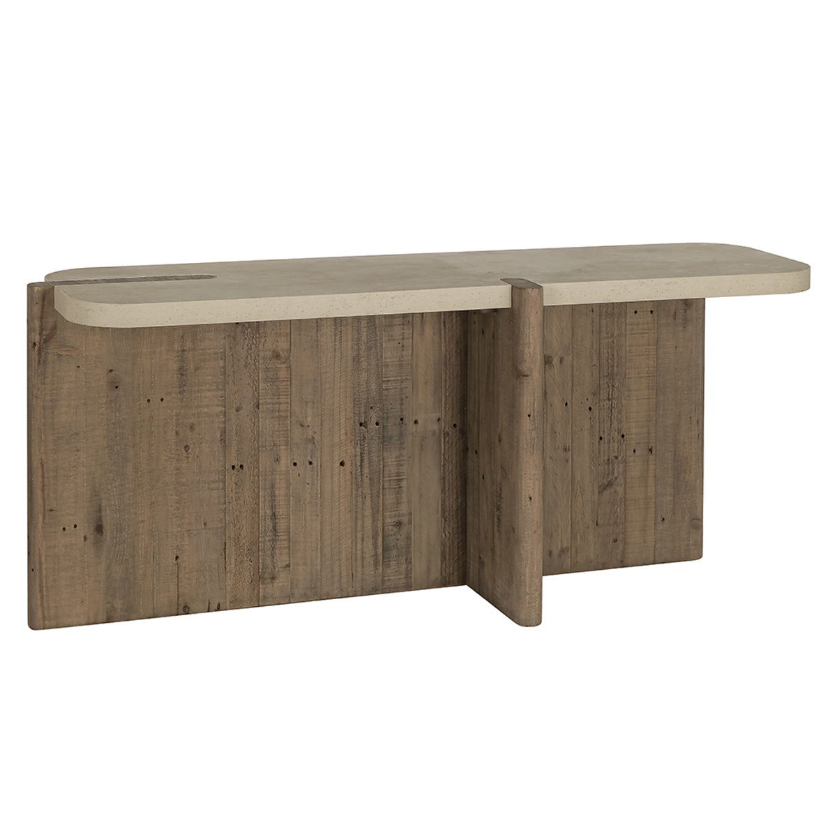 Solid Wood Rectangle Console Table by Dillon - Natural Finish for Entryway, Living Room & Hallway Decor