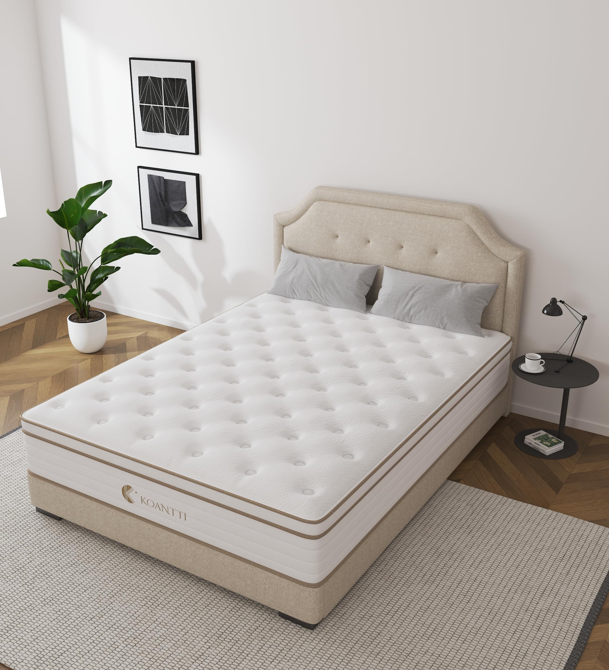 12 Inch Full Size Hybrid Mattress in a Box - Memory Foam & Pocket Springs for Back Pain Relief, Medium Firm Support, CertiPUR-US Certified - Perfect for Guest Rooms, Dorms & Small Bedrooms