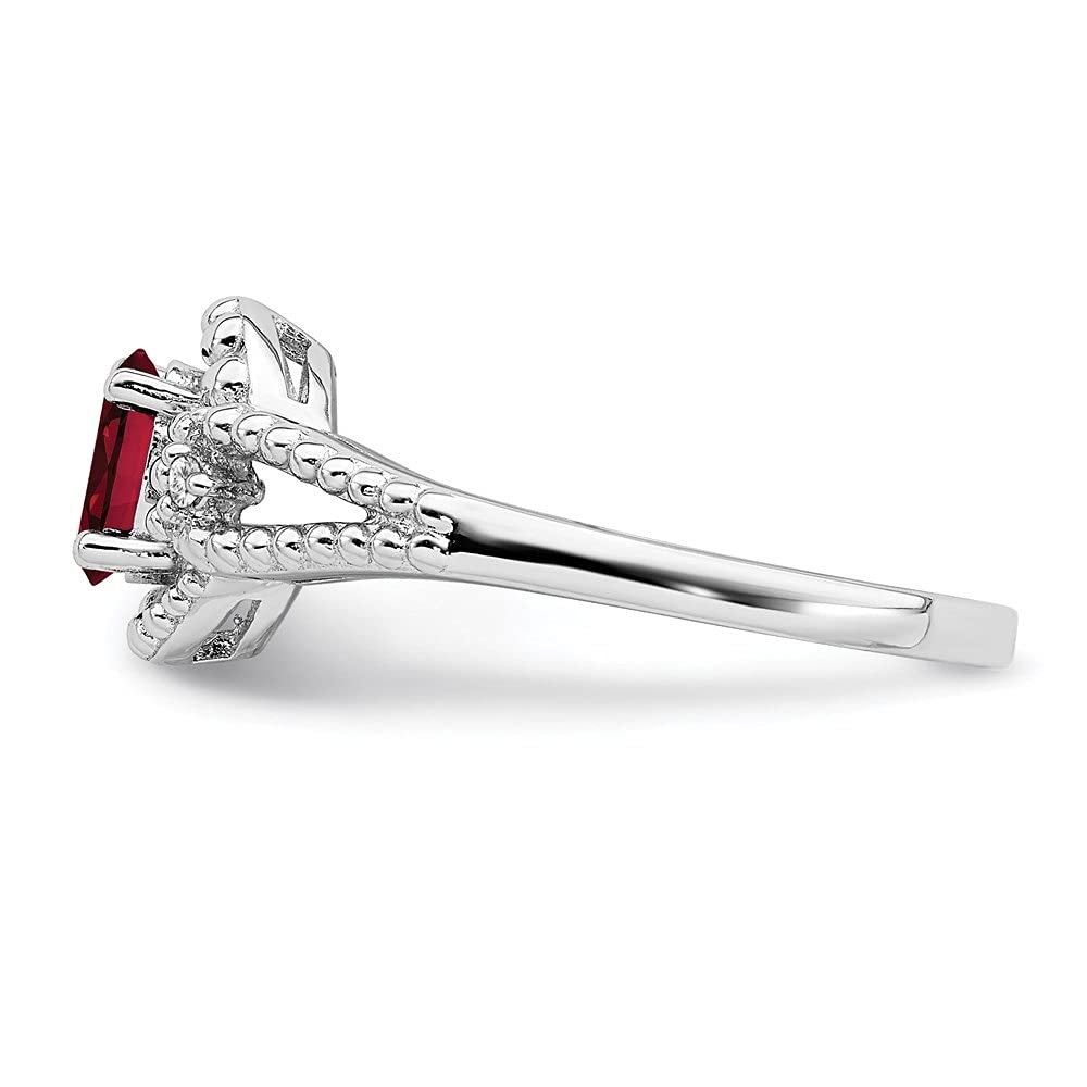 0.49ct Oval Cut Ruby & Diamond Engagement Ring for Women - 14K White Gold Wedding Band, Promise Ring, Anniversary Gift - Perfect for Proposals, Valentine's Day & Special Occasions