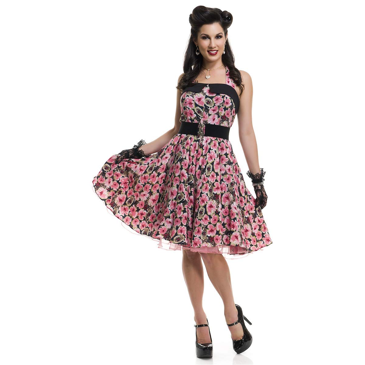 Pin Up Beauty Adult Costume - X-Small | Vintage Retro Burlesque Outfit for Halloween, Cosplay & Themed Parties | Sexy Pinup Dress for Women
