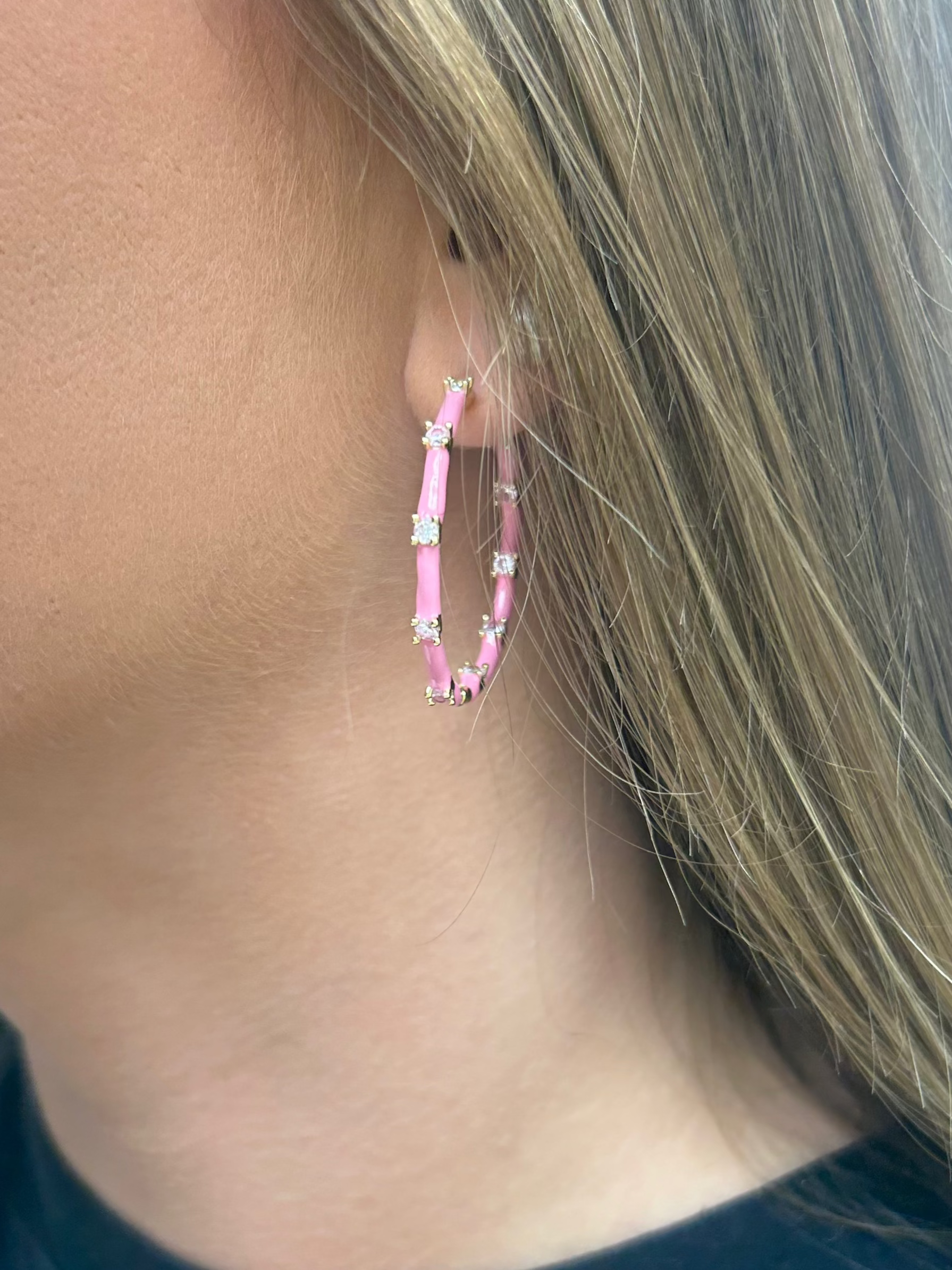 Kiki And Livy Enamel Hoop Earrings for Women - Trendy Gold & Silver Dangle Earrings - Perfect for Everyday Wear, Parties & Gifts