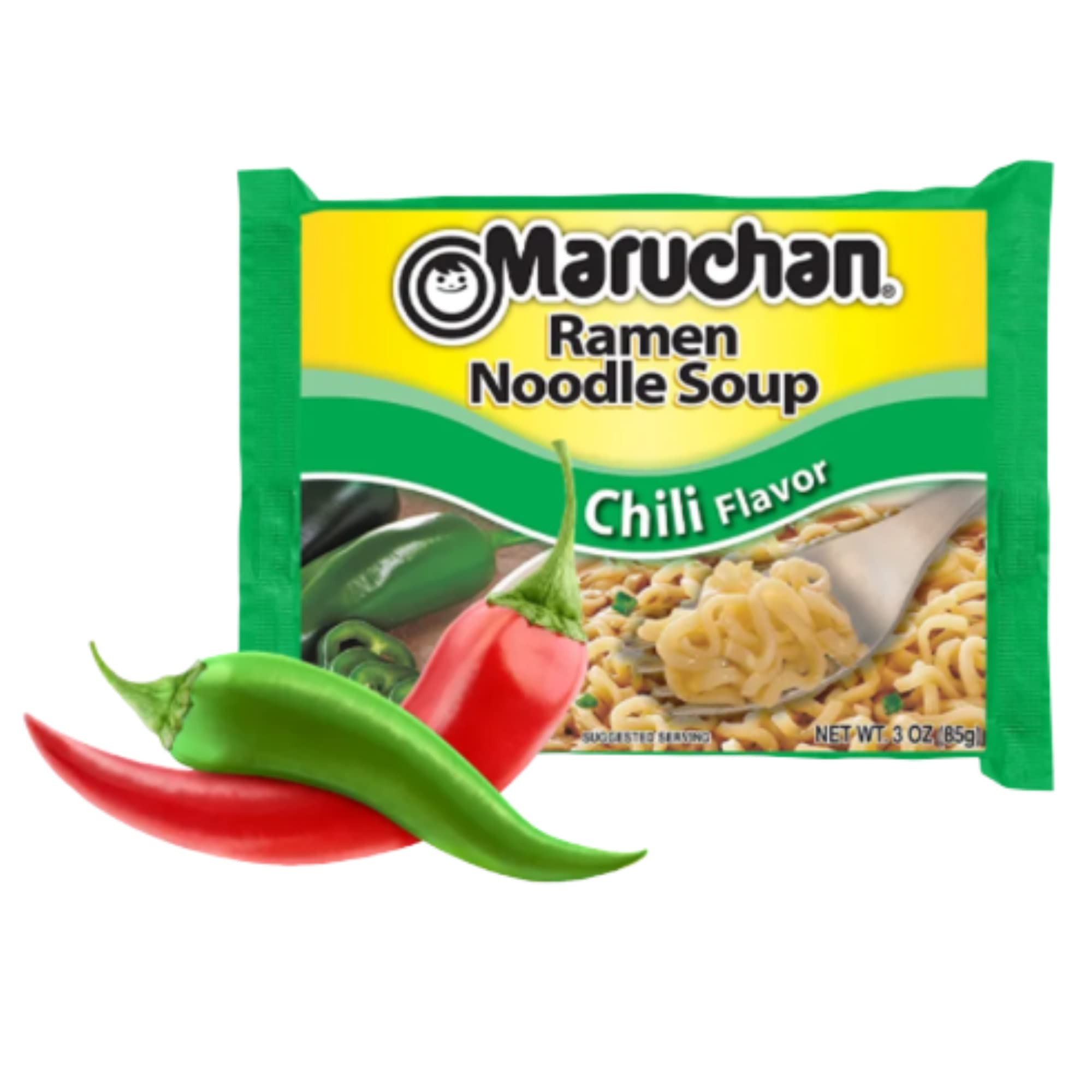 Ja’Cor Instant Ramen Noodle Soup 3 oz - Spicy Chili Flavor | Quick & Easy Lunch Meal | On-the-Go Snacks | Includes 12 Individual Packs + Reusable Chopsticks | Perfect for Office, Dorm, Camping & Emergency Food Supply