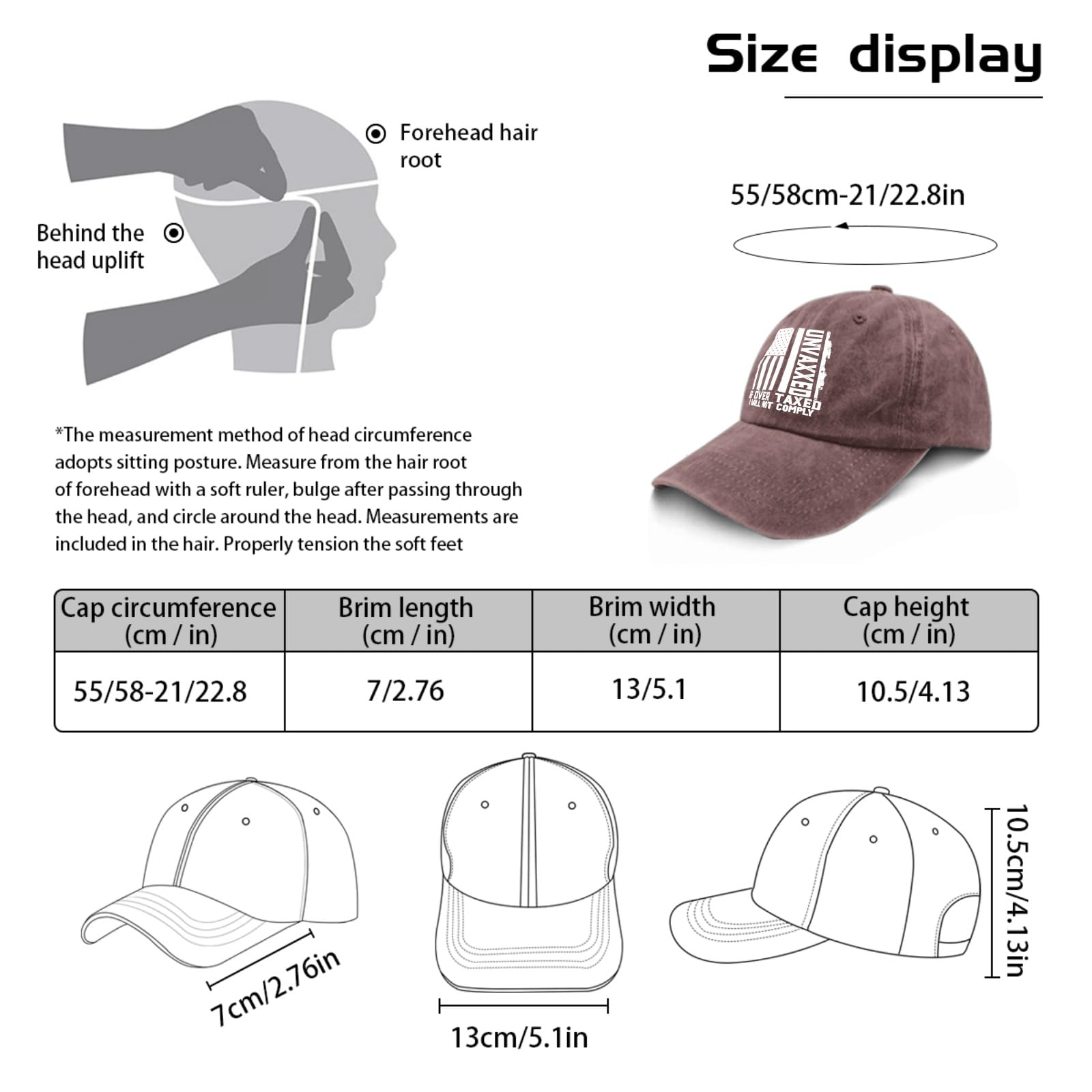 Lightweight Women's Baseball Cap - Breathable Fitted Golf Hat for Unvaccinated & Overtaxed Women | Perfect for Golf, Outdoor Sports & Casual Wear