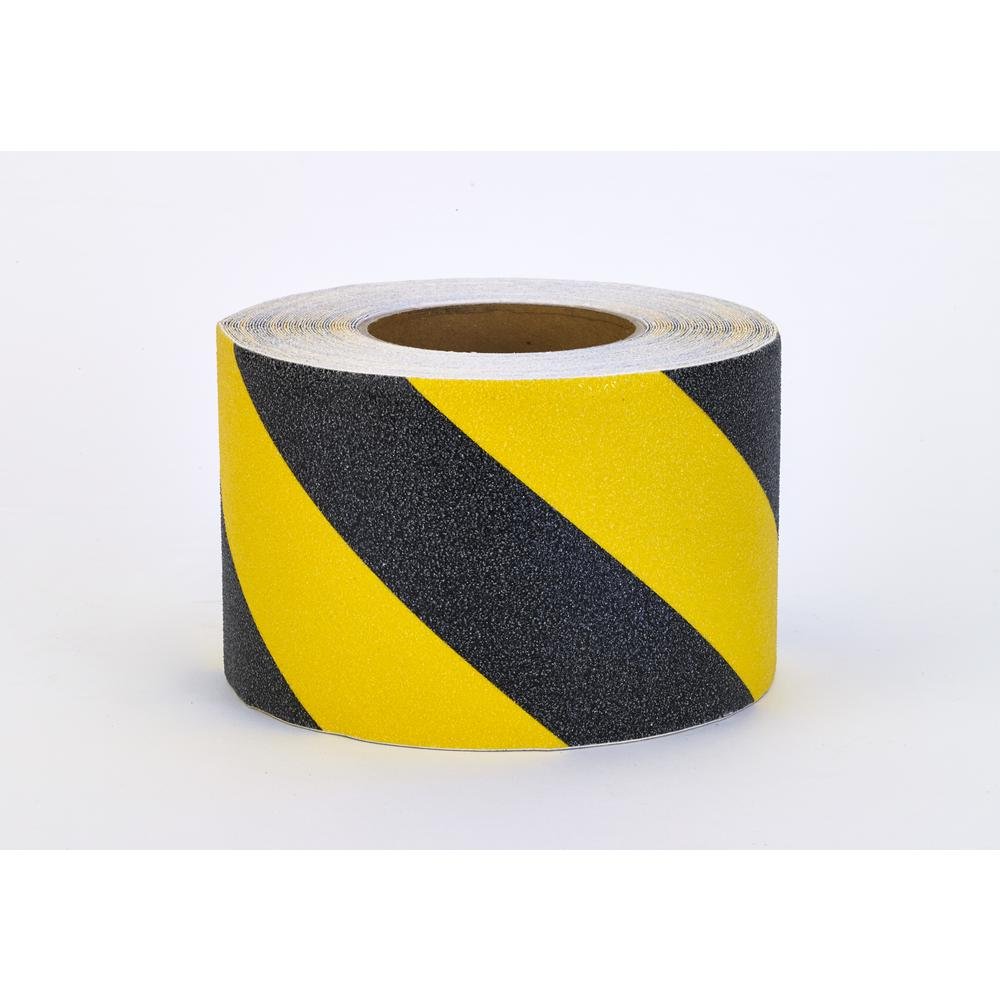 Mutual 17796 High Quality Non-Skid Hazard Stripe Abrasive Tape - 60' Length x 4