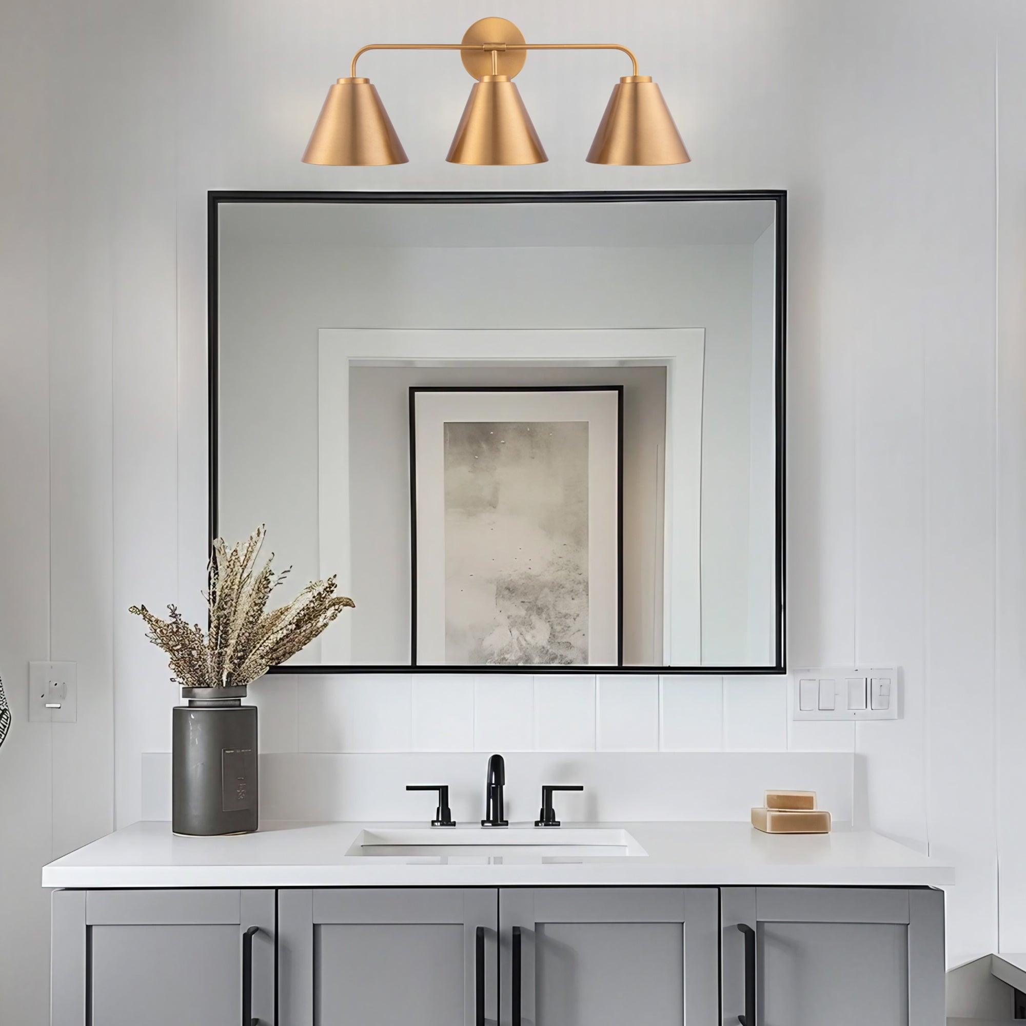 Modern 3-Light Vanity Light for Bathroom - Loft Style LED Wall Sconce with Adjustable Arms, Perfect for Makeup Mirror Lighting and Bedroom Decor