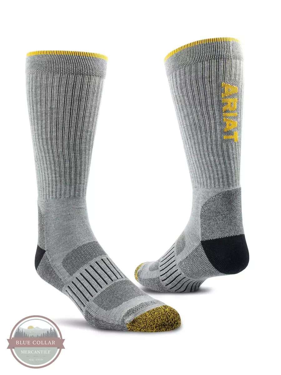 2 Pack High Performance Crew Tek AR2777 Socks - Moisture Wicking, Breathable & Cushioned for Running, Hiking & Everyday Wear
