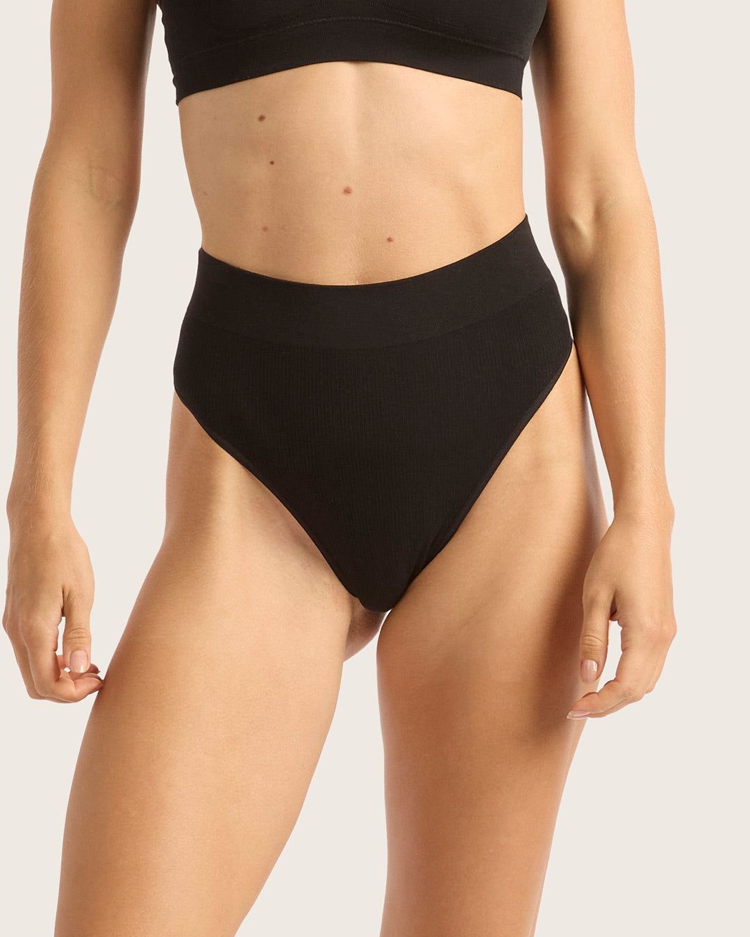 LYOLYTE High Waist G String Thong Underwear - Seamless & Comfortable Black Lingerie for Women | Perfect for Yoga, Workout & Everyday Wear