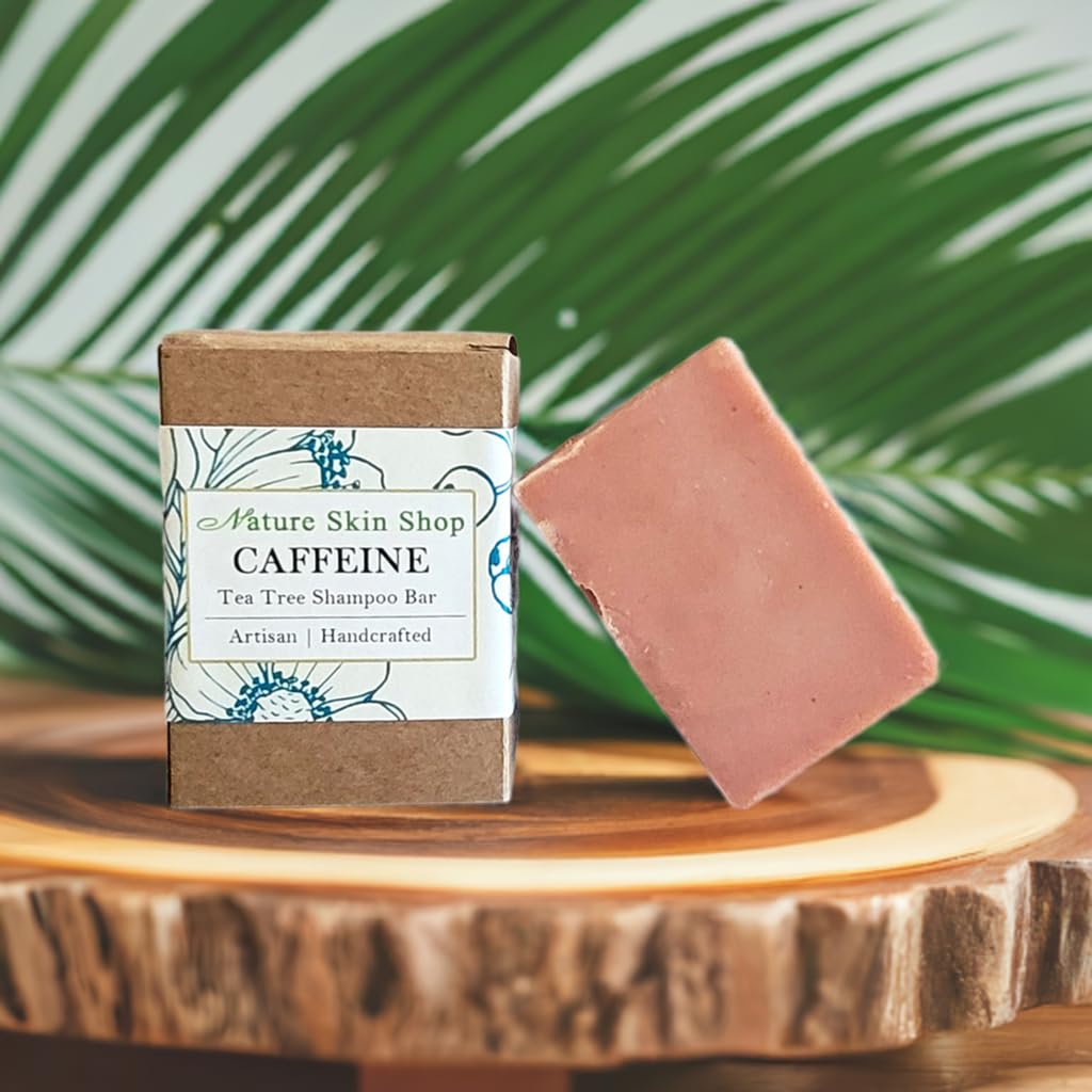 Organic Caffeine & Tea Tree Shampoo Bar for Hair Growth - Natural Hair Loss Treatment for Men & Women - Perfect for Thinning Hair, Scalp Stimulation & Daily Hair Care Routine