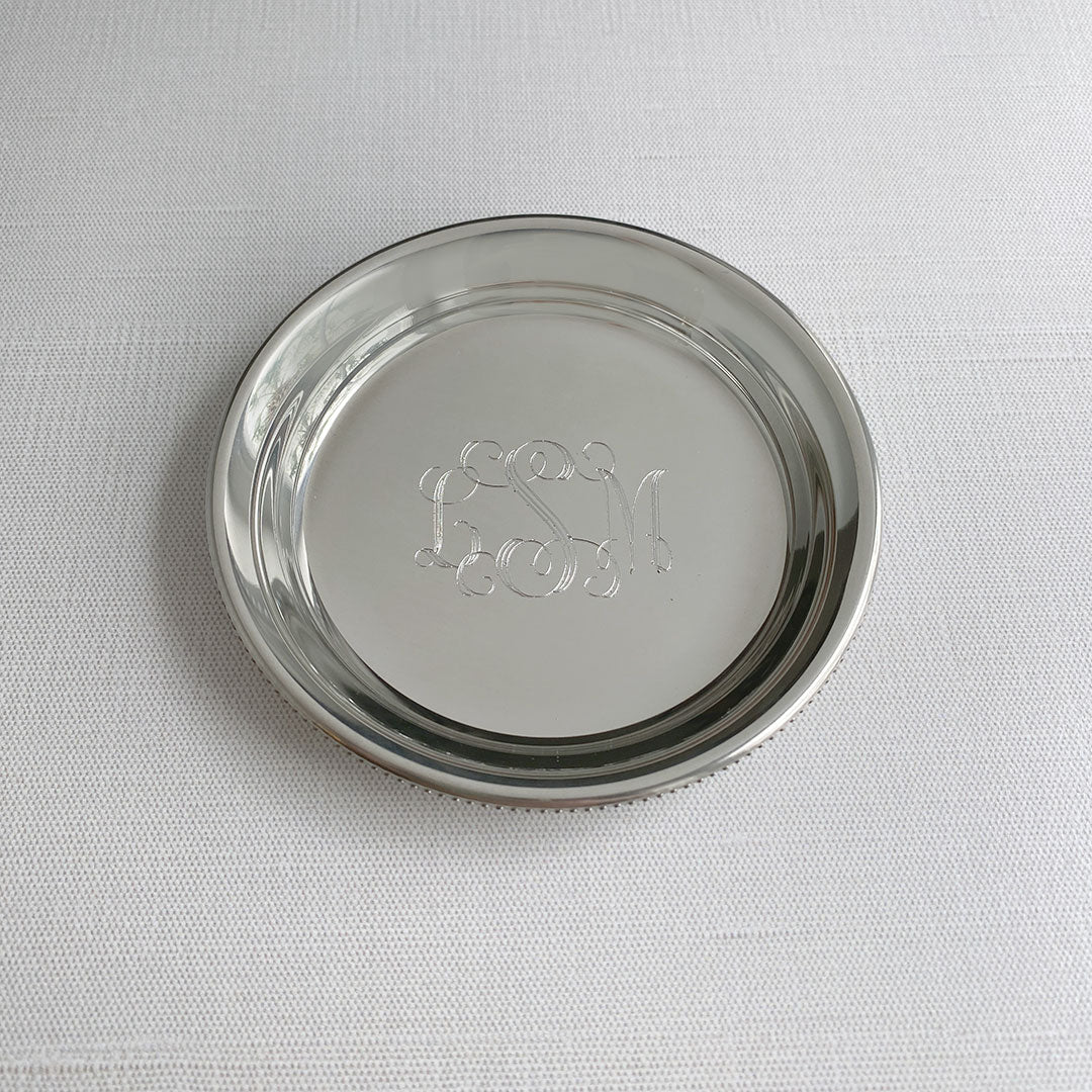 Elegant Pewter Beaded Drink Coaster Set - Rustic Home Bar Decor & Tabletop Protection for Wine, Coffee & Cocktail Glasses - Perfect for Dinner Parties, Weddings & Housewarming Gifts