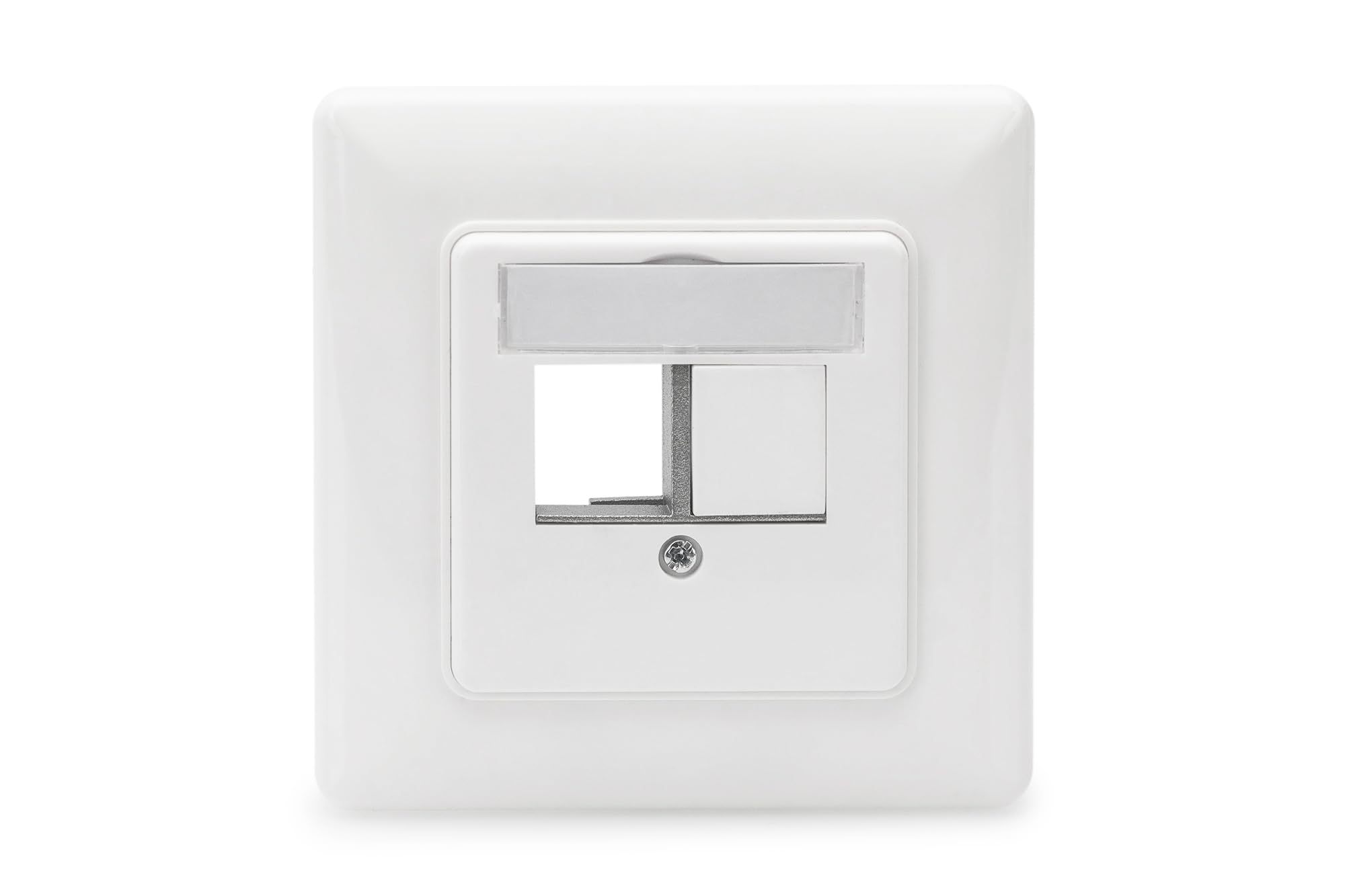 Digitus 2-Port Keystone Module Junction Box - Straight Outlet for Multimedia Modules - White - Ideal for Home & Office Network Setups