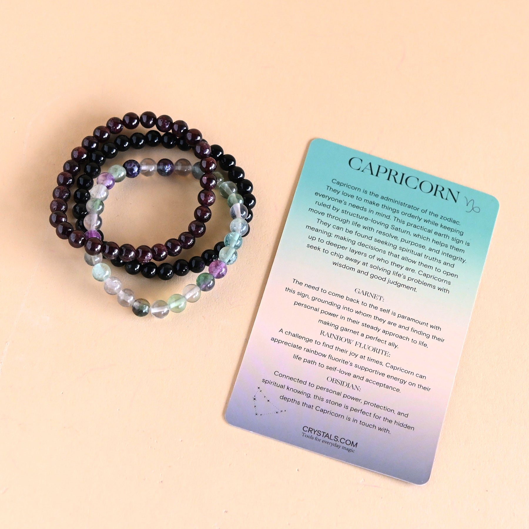 Capricorn Zodiac Bracelet Trio Set - Stylish & Meaningful Astrology Jewelry for Women | Perfect for Gifts, Daily Wear & Spiritual Healing