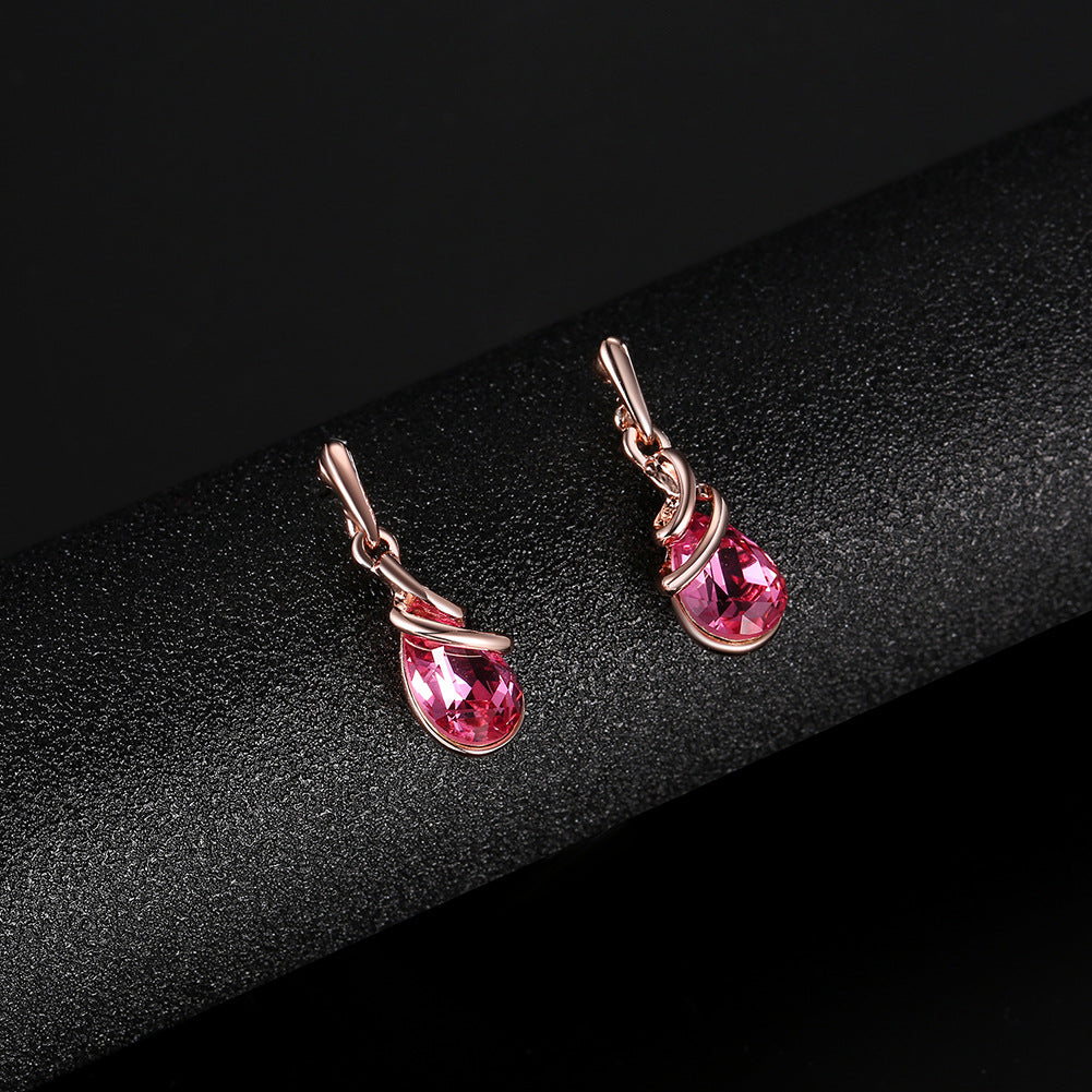 Stylish Alloy Gemstone Jewelry Set Necklace for Women - Perfect for Parties, Weddings & Everyday Wear