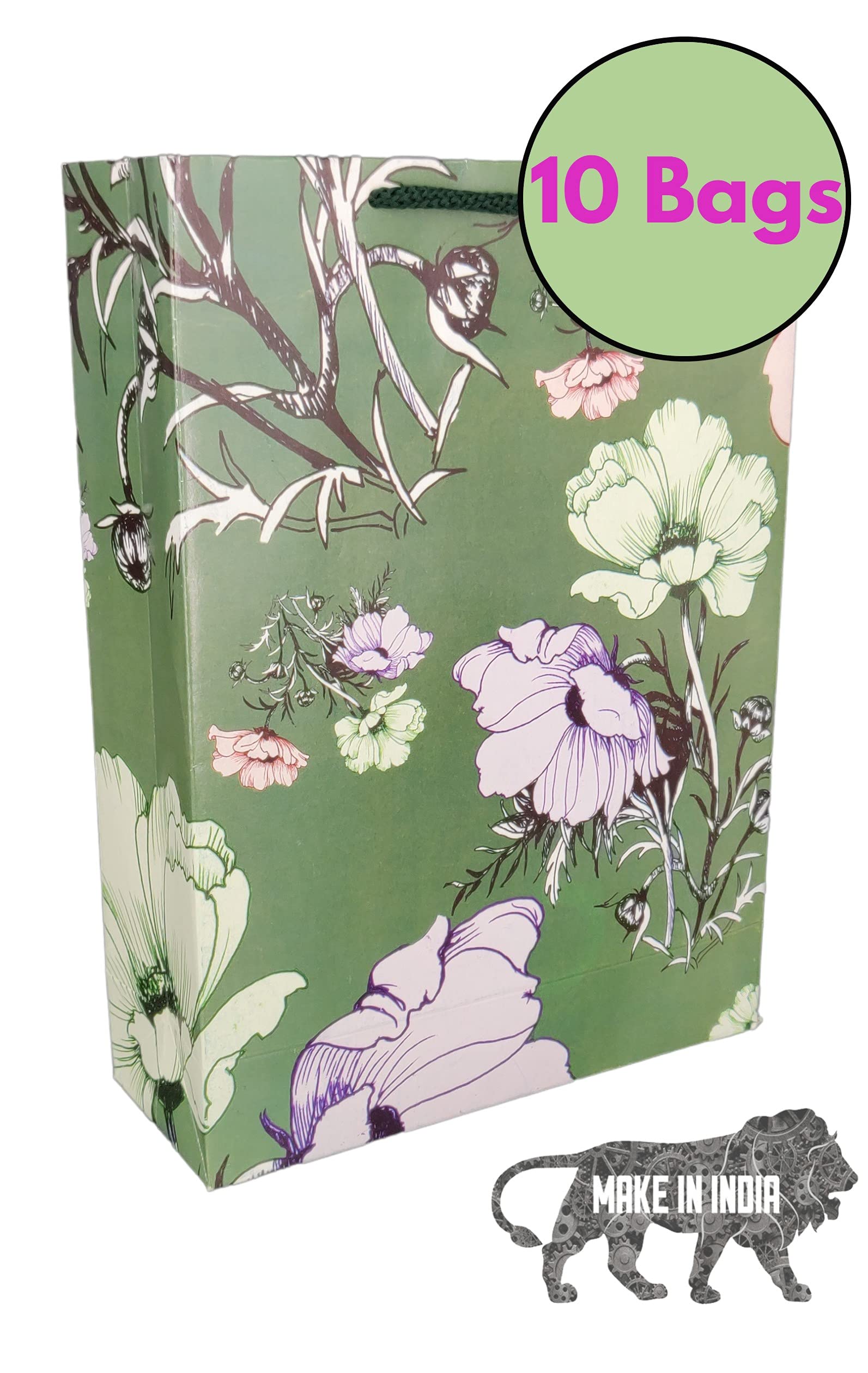 Eco-Friendly Arrow Paper Gift Bags for Weddings & Birthdays - Pack of 10