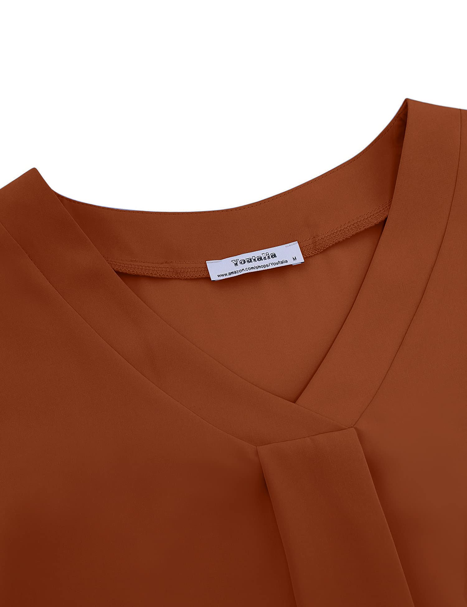 Youtalia Women's Casual Blouse - Loose Fit V-Neck 3/4 Sleeve Tunic Top for Work & Weekend | Office Wear, Date Night Outfit, Spring Summer Fashion
