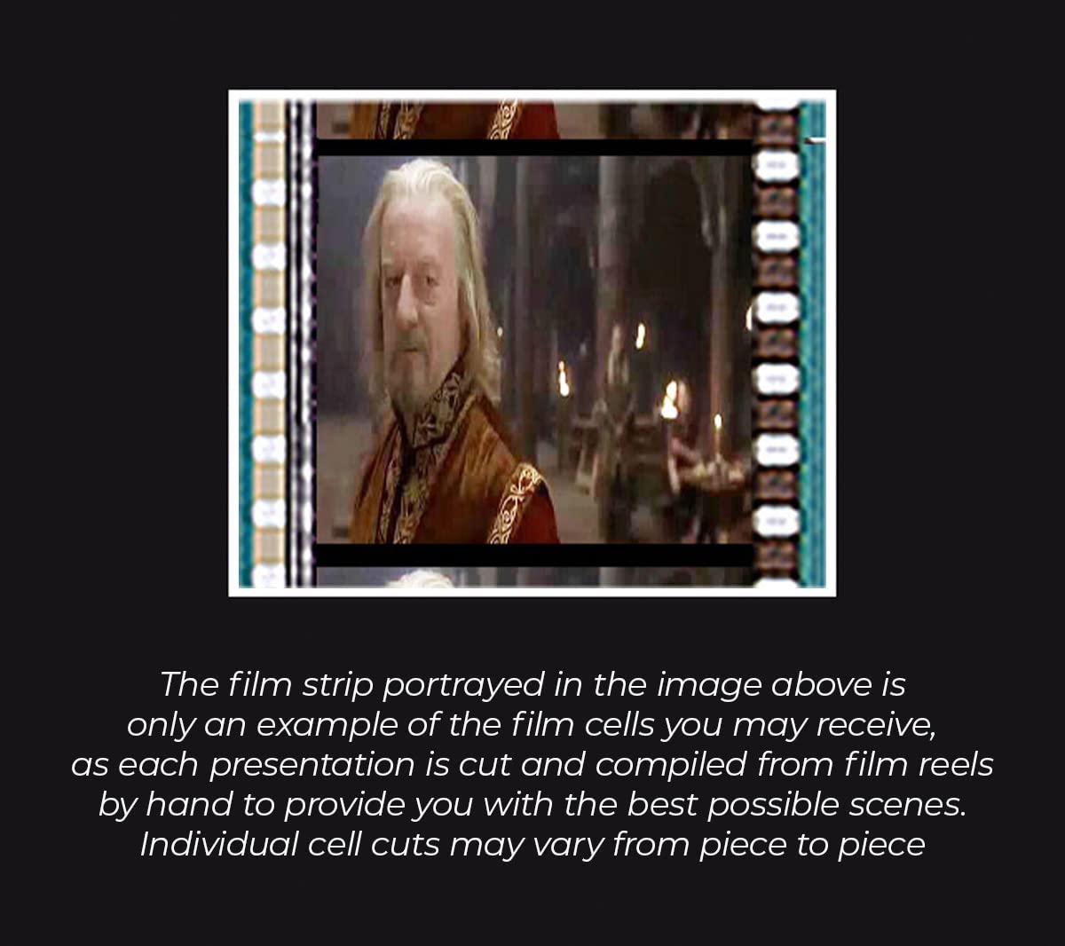 Lord of The Rings Trilogy Framed Film Cells Wall Art - Limited Edition Collectible with 6 Authentic 35mm Film Clips & Certificate (20x11 Inches) - Perfect for Home Theater Decor, Movie Memorabilia Display, and Fantasy Gift for Fans