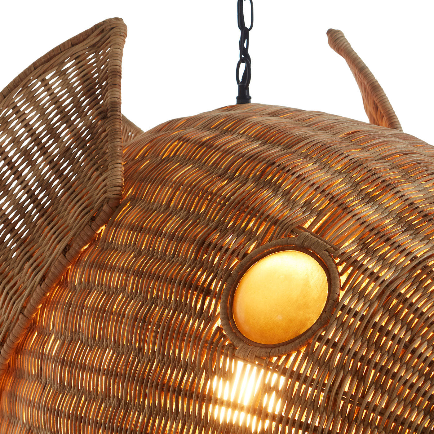 Wicker Blowfish Large Pendant Light - Handwoven Rattan Chandelier for Boho Home Decor, Coastal Living Room & Beach House Lighting