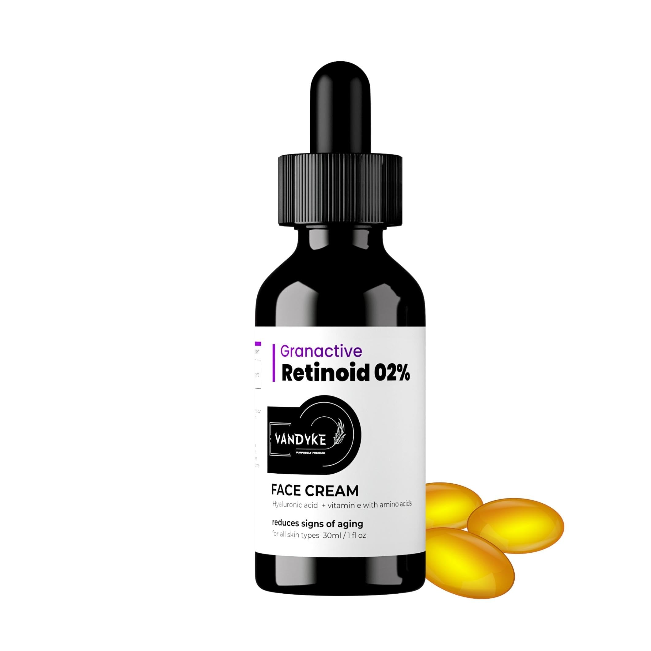 Vandyke 2% Granactive Retinoid Anti-Aging Face Serum for Fine Lines & Wrinkles - 30ml - Brightening & Hydrating Facial Treatment for Daily Skincare Routine