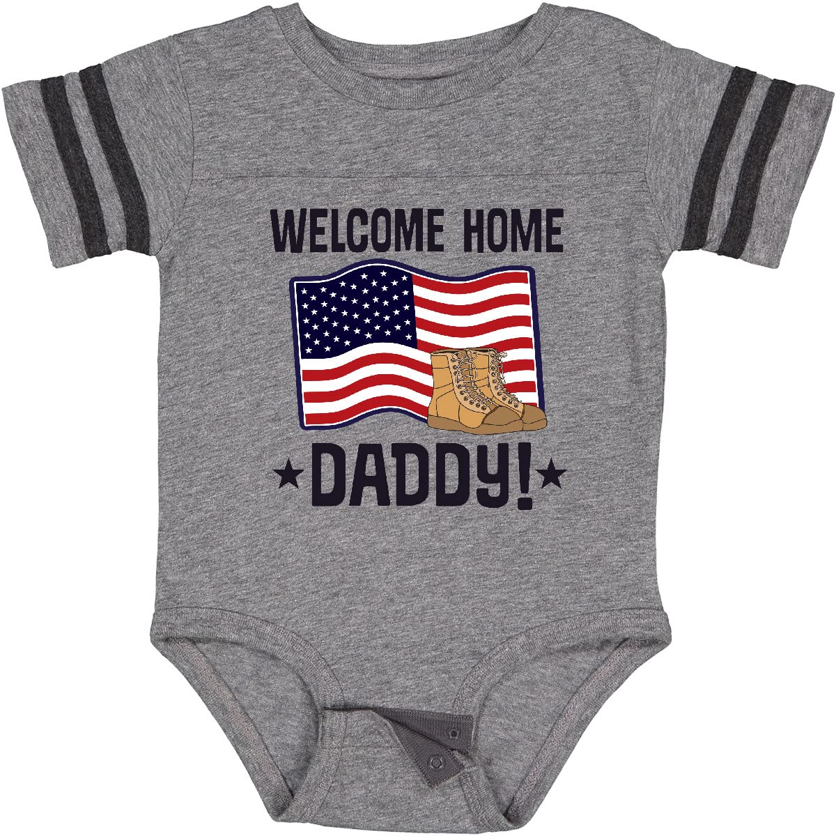 Inktastic Military Daddy Welcome Home Baby Bodysuit - Cute Infant Onesie for Homecoming & Military Family Reunions - Perfect Gift for Newborns & Veterans