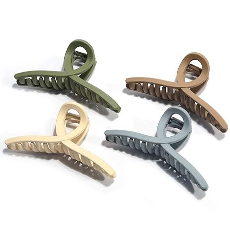 4Pcs Valentine's Day Hair Claw Clips - No Slip Matte Jaw Large Butterfly Clips for Women, Strong Hold Hair Barrettes, Perfect Christmas Gift for Her - Great for Parties, Weddings, and Everyday Styling