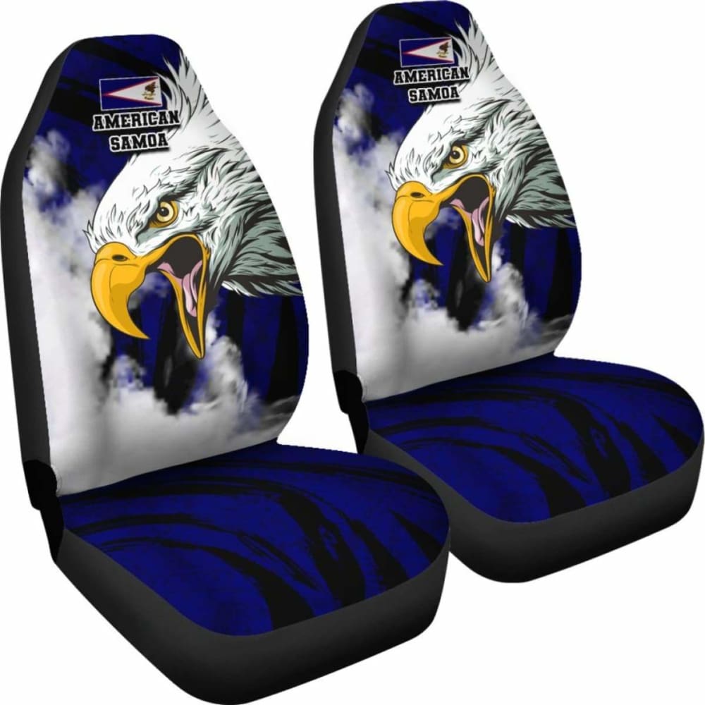 Premium American Samoa Car Seat Covers with Bald Eagle Design - Durable & Stylish for Trucks, SUVs, and Sedans - Perfect for Road Trips, Daily Commutes, and Outdoor Adventures