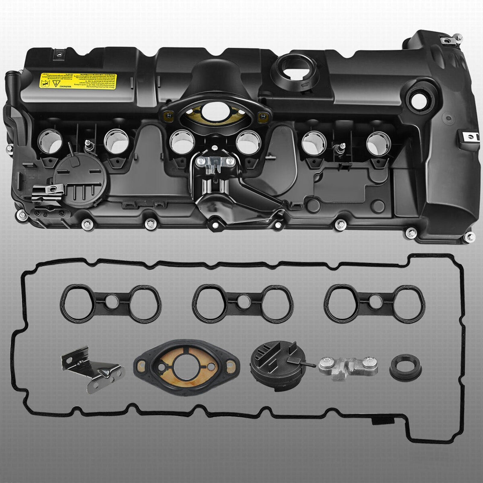 BMW 528xi 2008 L6 3.0L Valve Cover with Gasket & Bolts - OEM Replacement Part #11127552281 URO011833 264 935 - Perfect for Engine Repair & Maintenance