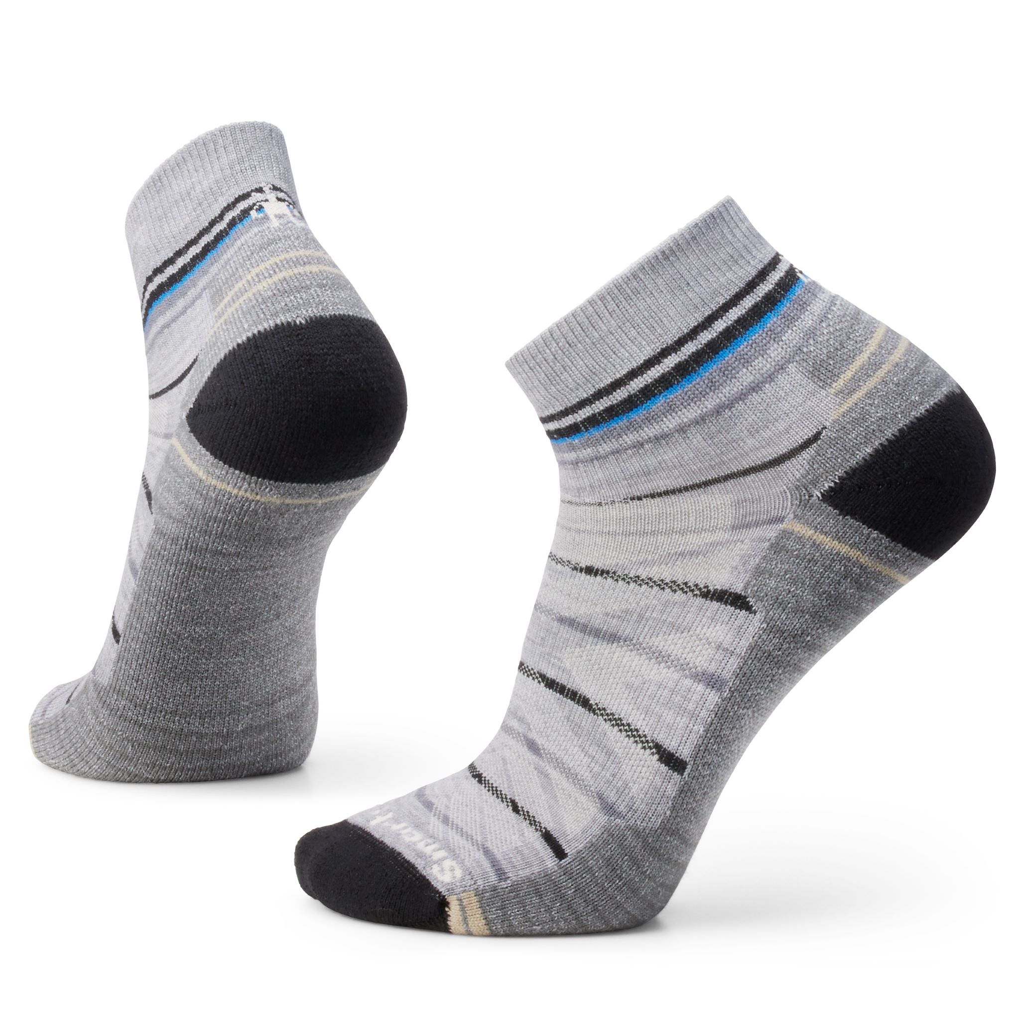 Men's Hiking Light Cushion Ankle Socks with Breathable Pattern - Perfect for Outdoor Adventures, Running & Daily Wear (S24)
