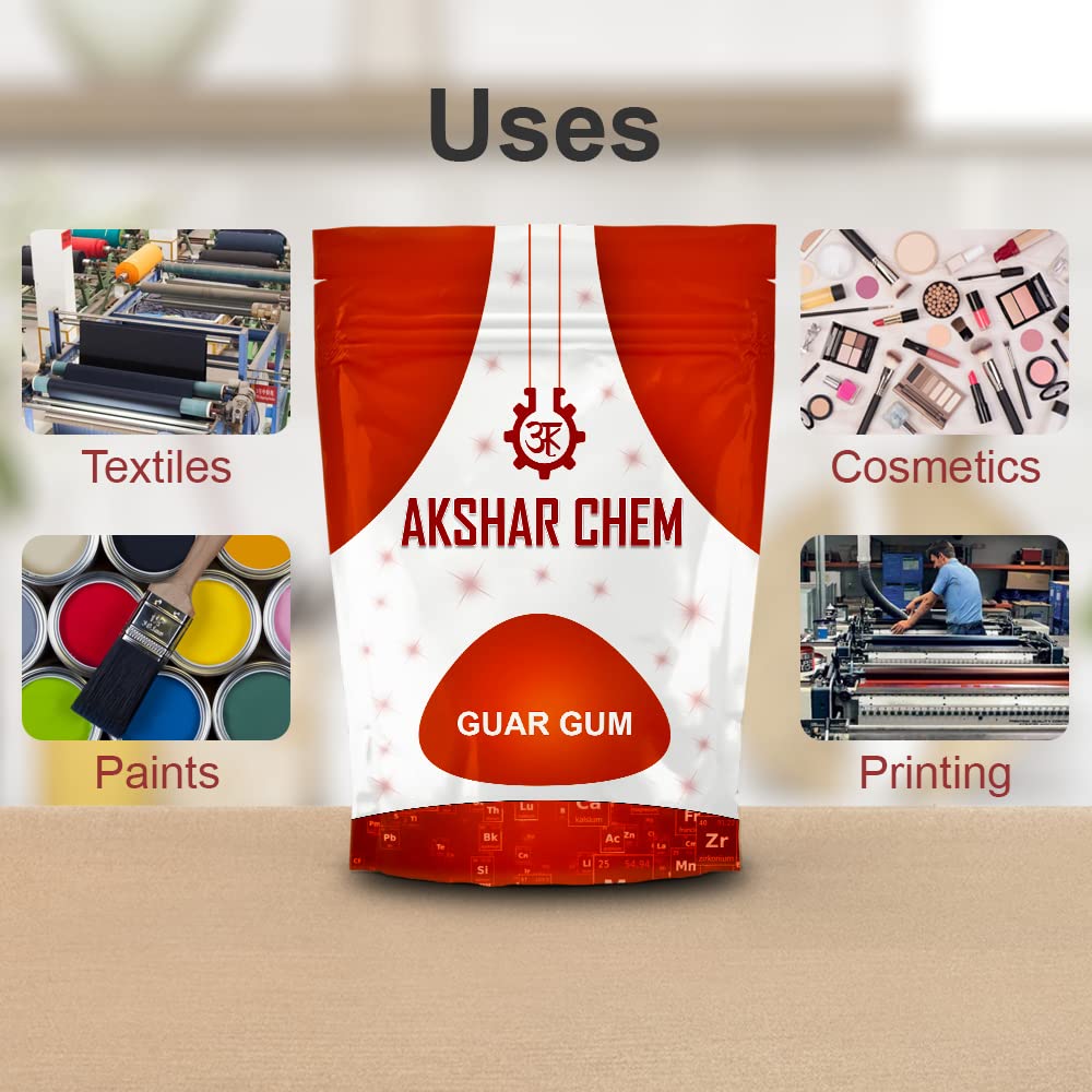 Akshar Chem Guar Gum Powder 500g - Premium Natural Thickener & Stabilizer for Baking, Cooking, and Food Processing