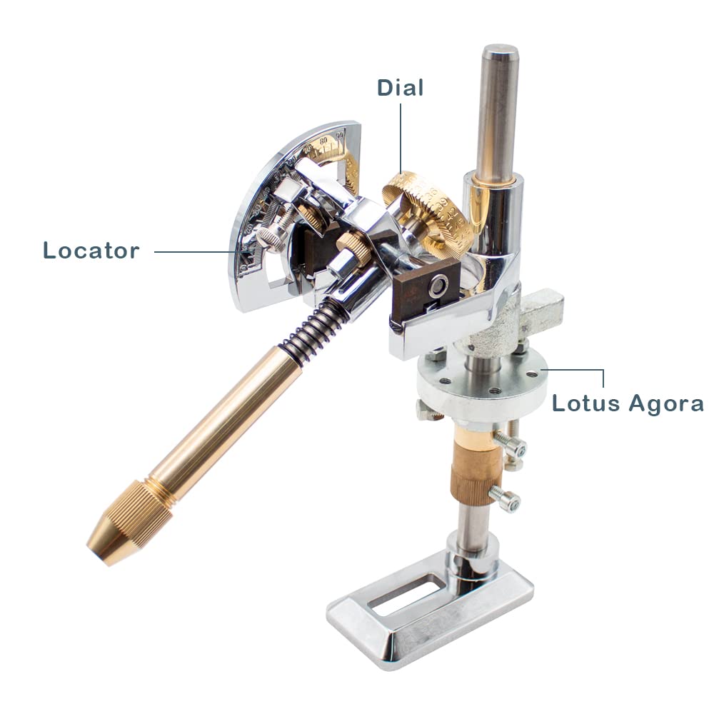 Premium Gem Faceting Machine with Adjustable Height & Positioner - 96 Index Wheel, Angle Manipulator & Lotus Seat for Jewelry Making, Lapidary & Stone Cutting - Perfect for DIY Gemstones, Cabochons & Faceted Jewelry Crafting