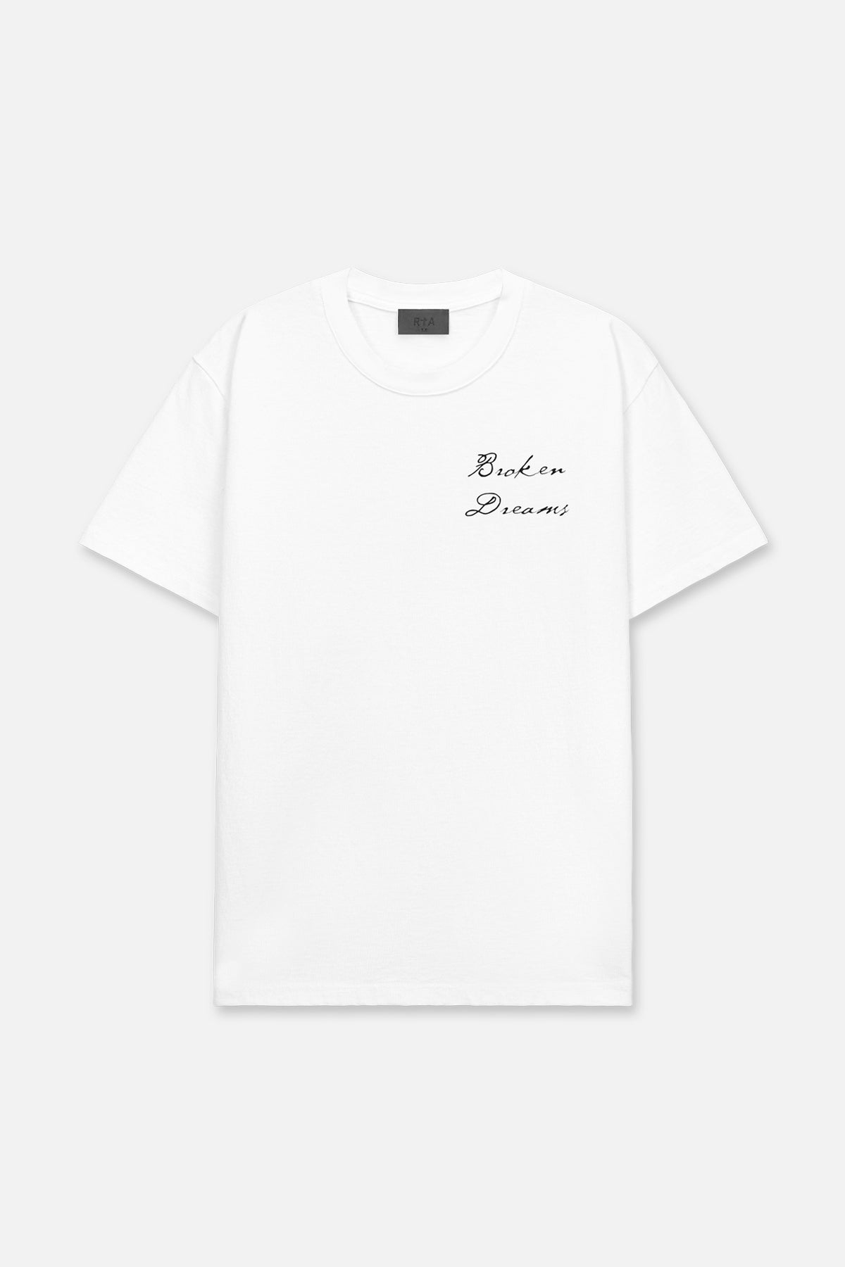 LIAM TEE | White Collegiate Broken Dreams Graphic T-Shirt for Men - Casual Streetwear, Vintage Style Tee for Everyday Wear, Outfits & Gifts