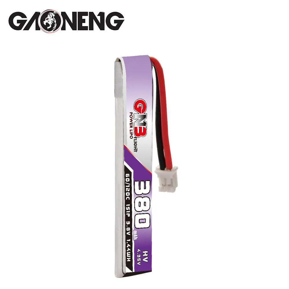 GNB 6pcs 380mAh HV 1S Lipo Battery - 60C/120C Burst 3.8V with JST PH 2.0 Connector for Tiny Whoop, Blade Inductrix FPV Drones - Perfect for Racing, Freestyle & Indoor Flying