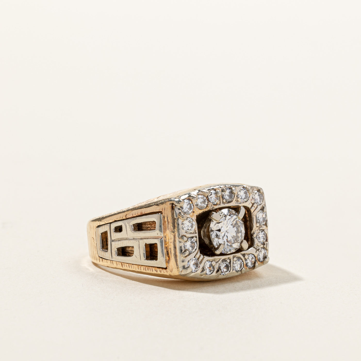 1.85ctw Diamond Textured Gold Ring for Women - Size 9.5 | Elegant Wedding Band, Anniversary Gift & Everyday Jewelry