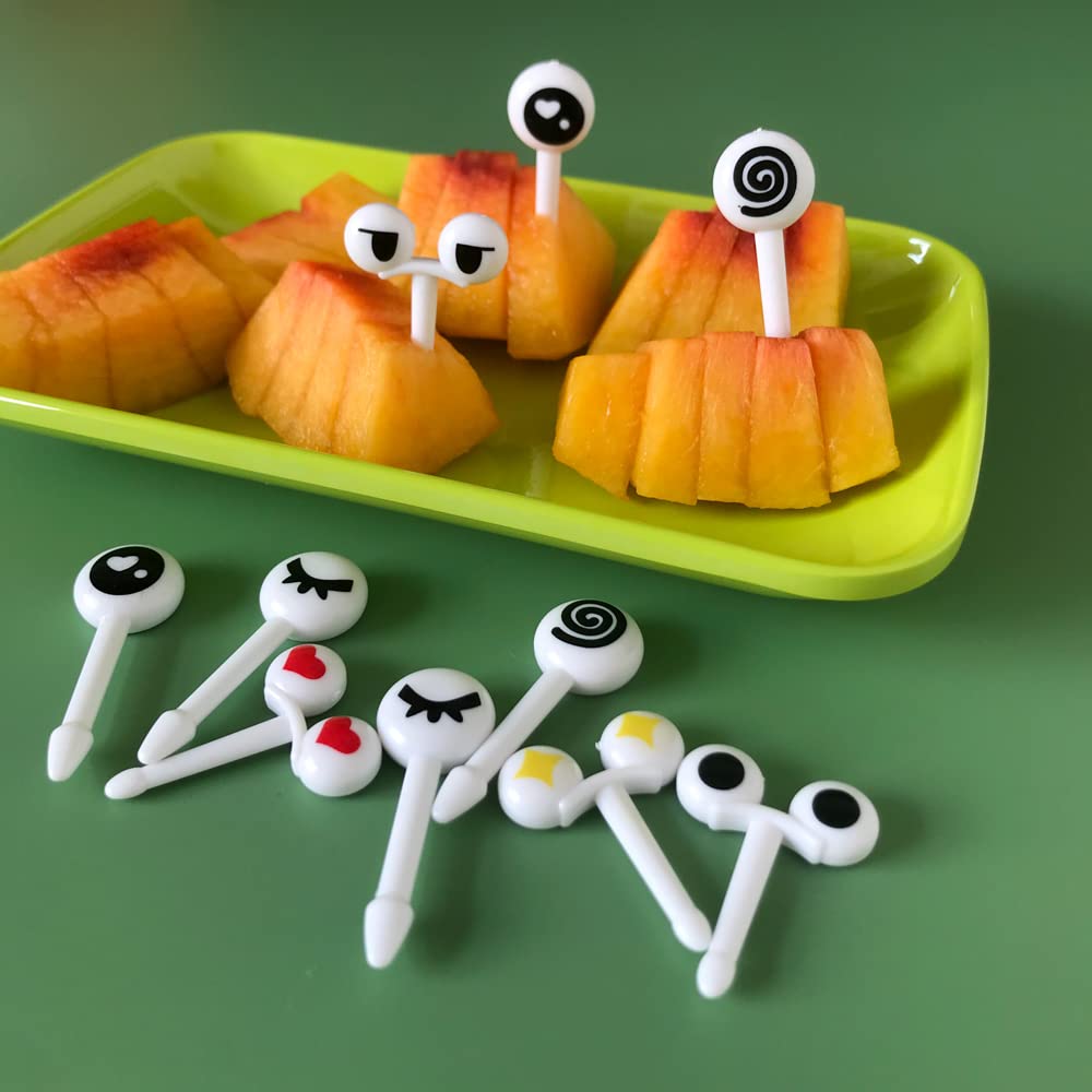 20-Piece Bento Box Fruit Picks Set - Cute Animal Eye Toothpicks for Kids Lunchbox, Sandwiches, Fruit, Melon Balls - Fun Food Decorations for School Lunches, Parties & Picnics