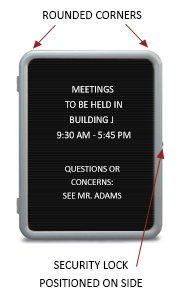 Affordable Enclosed Letter Board with Plastic Frame & Rounded Corners - 18x24 & 24x36 Sizes for Home, Office, or Classroom Organization