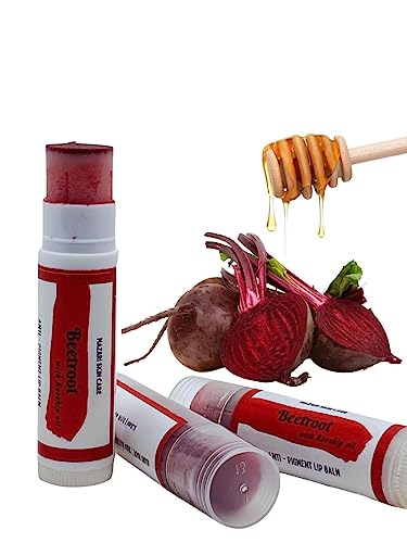 Natural Mazari Lip Balm with Beetroot & Honey | 100% Organic | Chemical-Free | Lightens & Moisturizes Lips (5.5ml) – Perfect for Dry Lips, Chapped Lips Care & Daily Lip Hydration