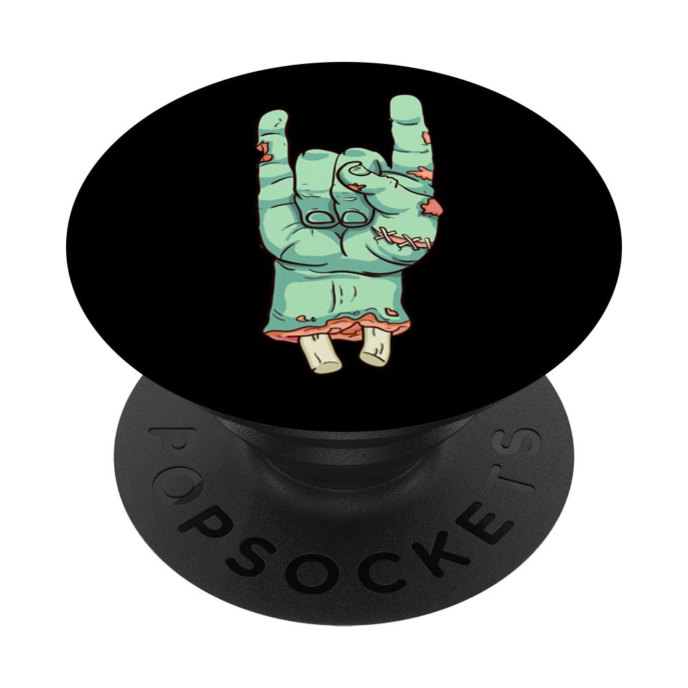Rock n Roll Rockstar Zombie Sign of the Horn PopSocket PopGrip - Swappable Phone & Tablet Grip for Music Lovers and Horror Fans
