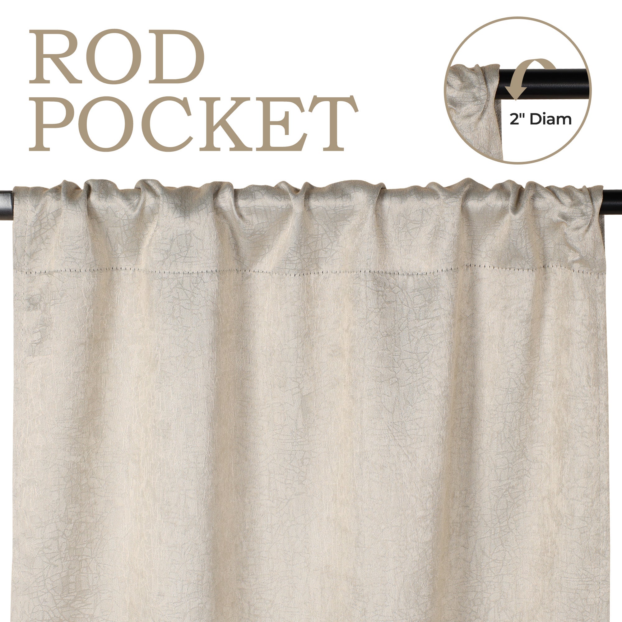 Senna Textured Blackout Curtains - Set of 2 Panels for Bedroom & Living Room - Noise Reducing & Light Blocking Window Drapes
