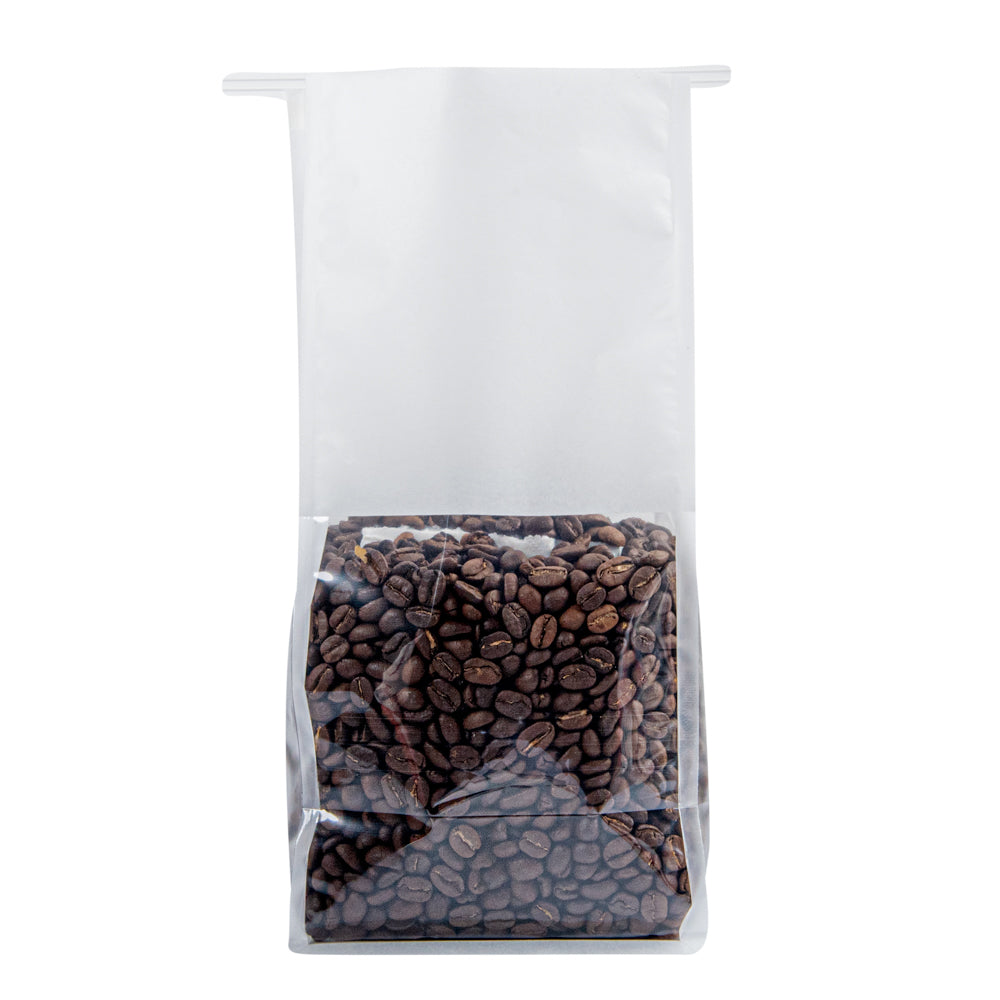 Premium White Cotton Paper Tin Tie Bags with Clear Window - 5