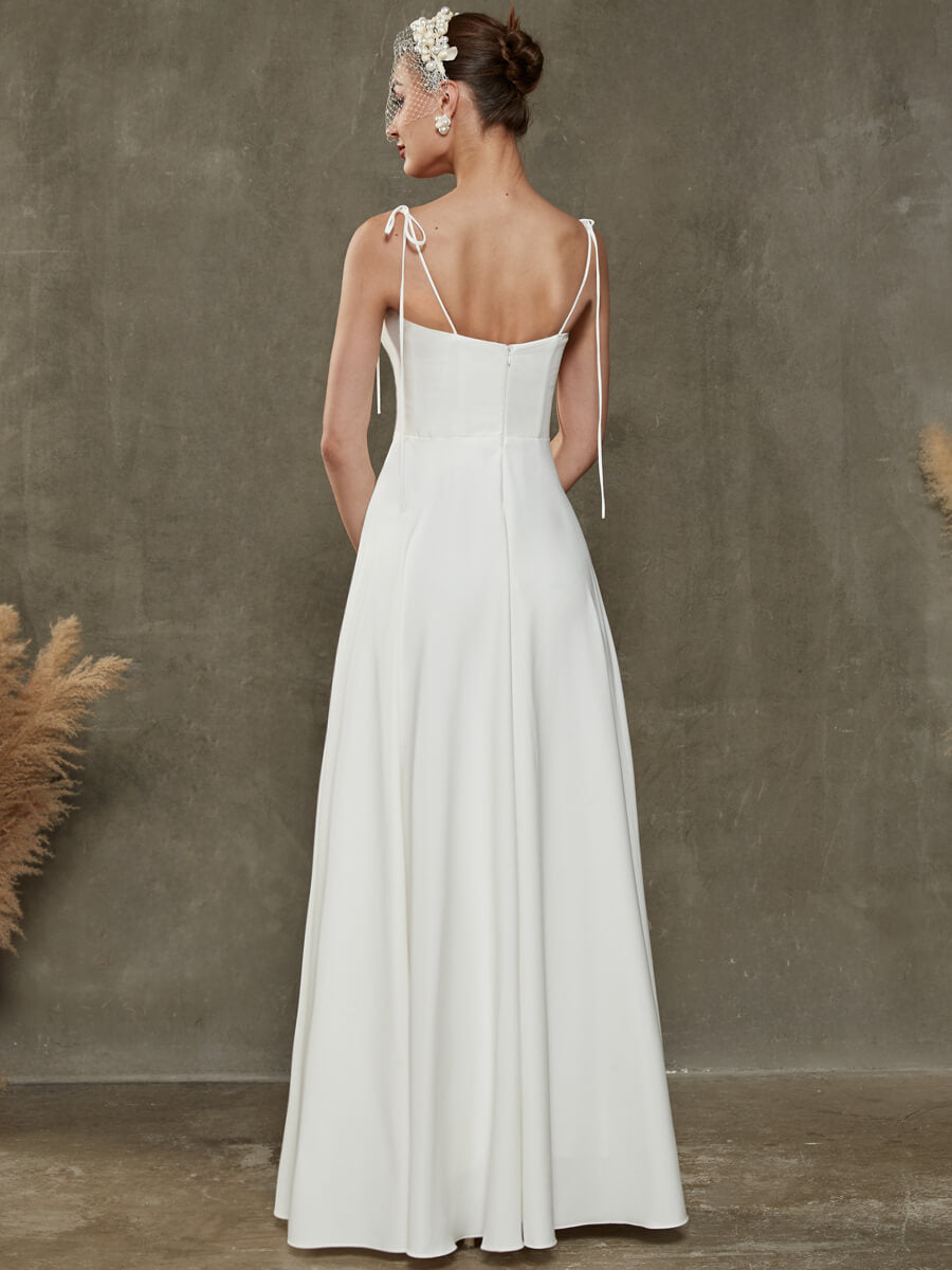 Elegant Diamond White Sheer Sweetheart Neckline Floor Length Wedding Gown for Brides - Perfect for Church Ceremonies, Beach Weddings & Formal Receptions