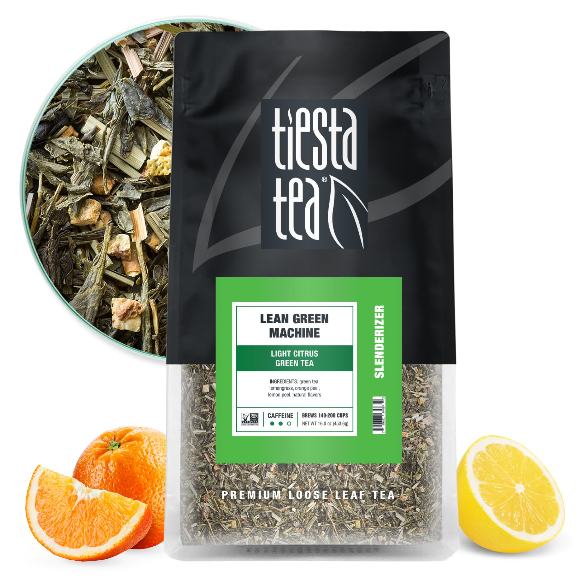 Tiesta Tea - Lean Green Machine Loose Leaf Green Tea with Light Citrus Flavor | Premium Medium Caffeinated Blend | 16oz Resealable Pouch (200 Cups) | Perfect for Hot Brewing, Iced Tea & Daily Energy Boost