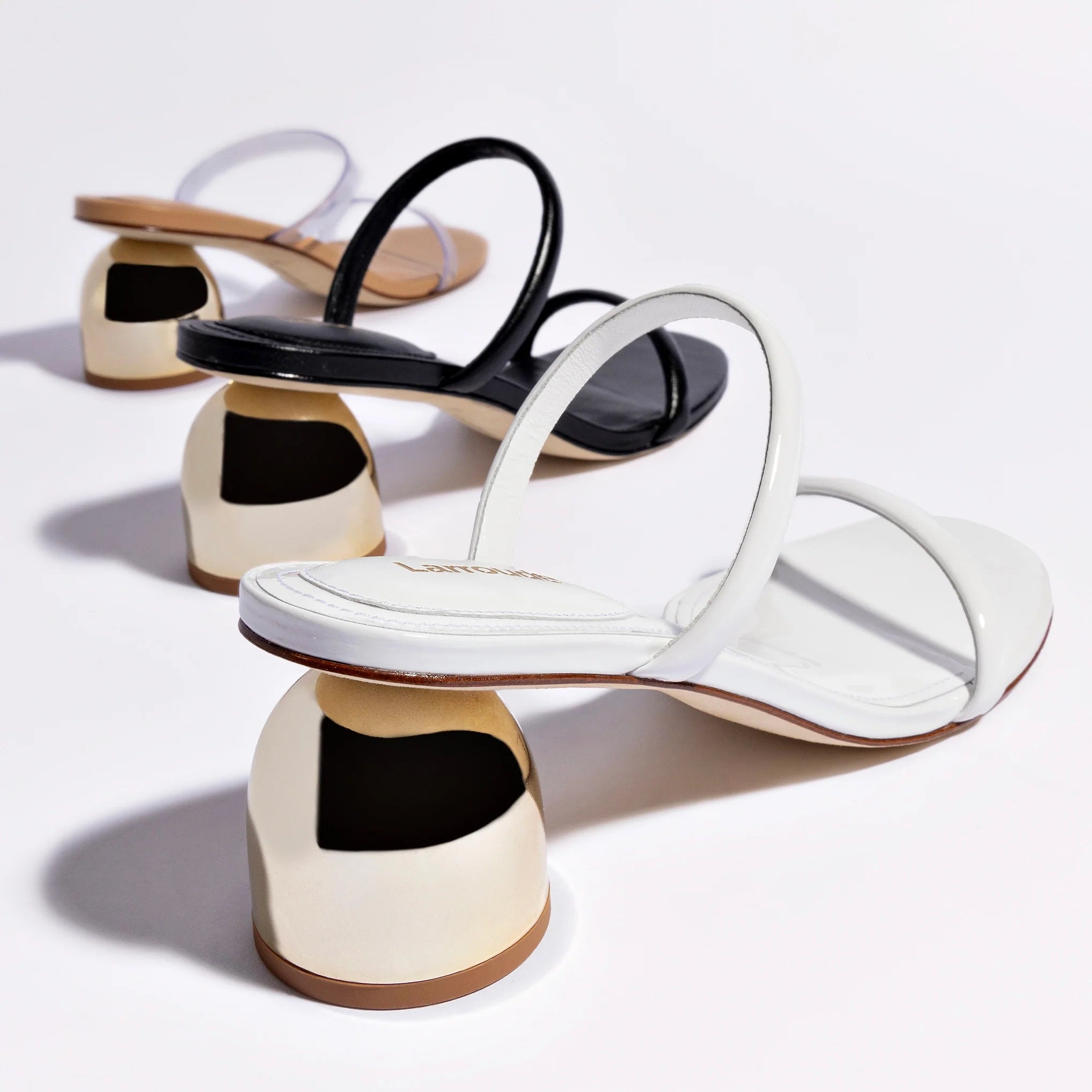 White Patent Leather Dew Drop Mule - Comfortable Women's Slip-On Shoes for Casual Wear, Office & Outdoor Walking