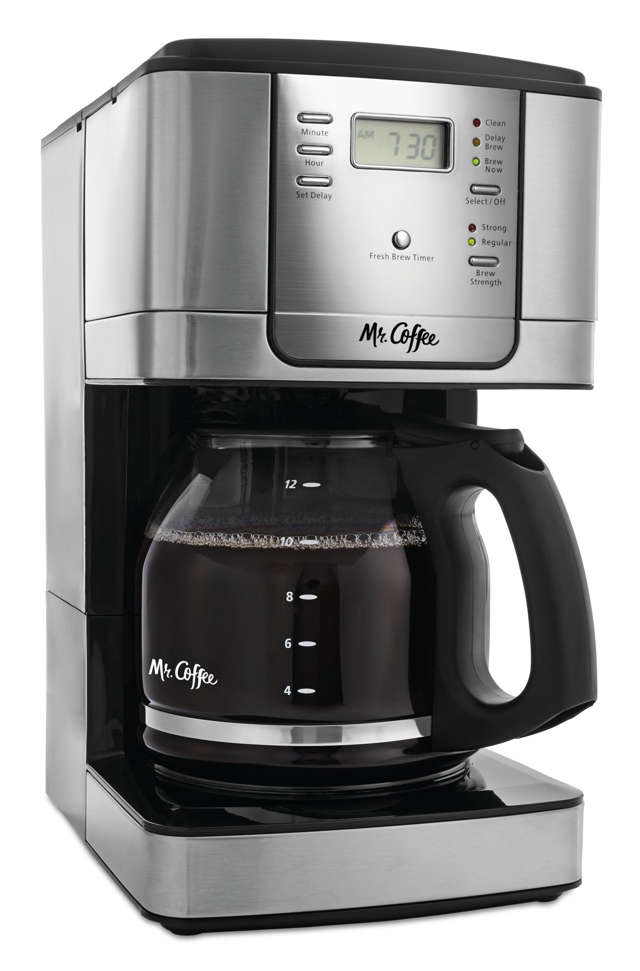 Mr. Coffee 12-Cup Programmable Coffee Maker with Auto Shut-Off, Stainless Steel - Perfect for Home, Office & Entertaining Guests