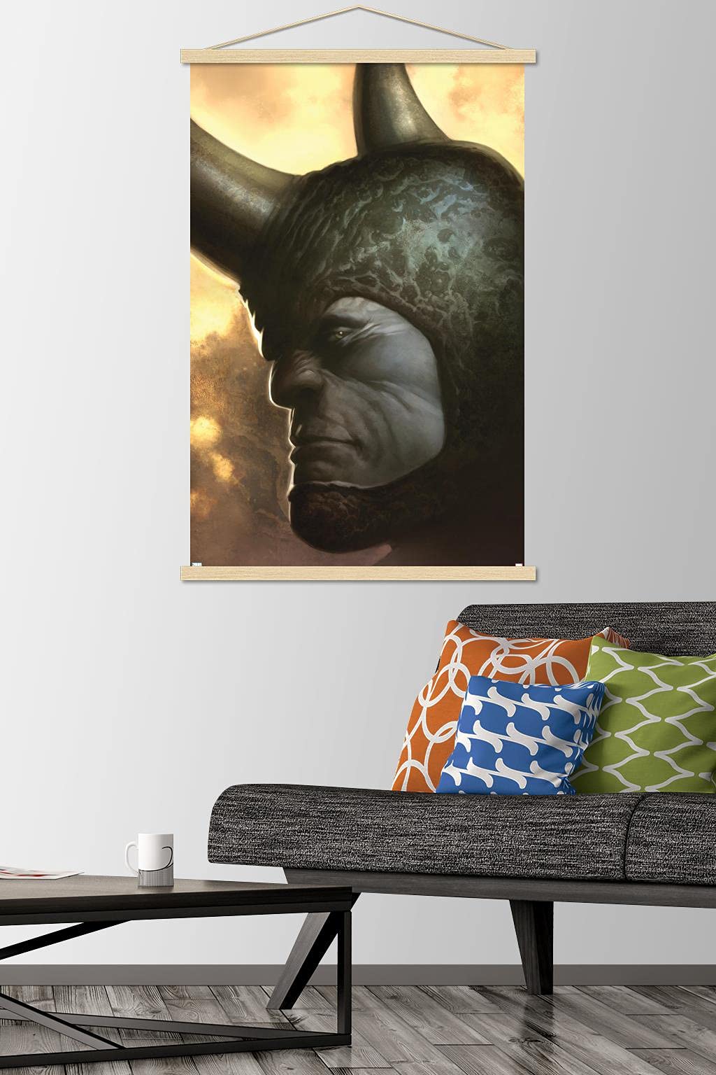 Trends International Marvel Comics Rhino Web of Spider-Man #3 Magnetic Frame Wall Poster 22.375x34 Inch - Premium Art Print with Beechwood Hanger for Home Theater, Game Room & Comic Collector Display