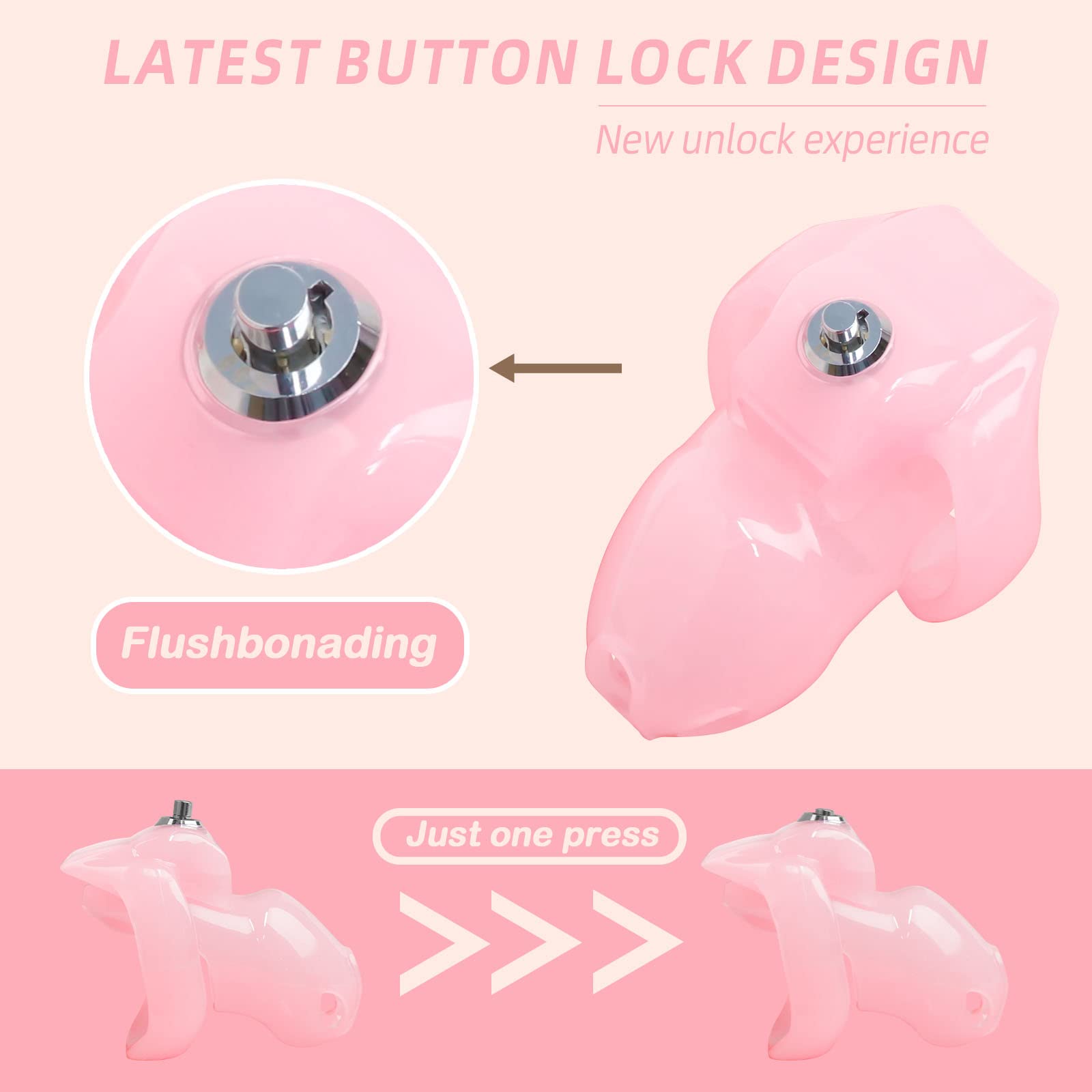 HT-V5 Lightweight Male Chastity Cage - Breathable Resin Chastity Device, Ergonomic Design for Comfort - Perfect for BDSM, Role Play & Couples Intimacy