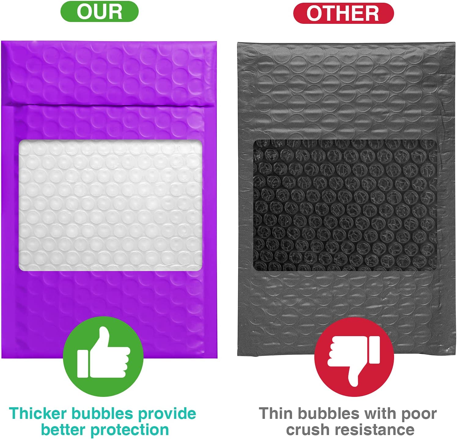 4x8 Bubble Mailer Padded Envelope - Waterproof & Tear-Resistant Shipping Envelopes for Ecommerce, Small Packages, Jewelry, Documents | Purple Mailing Bags for Online Sellers, Amazon FBA, eBay & Etsy Shipping