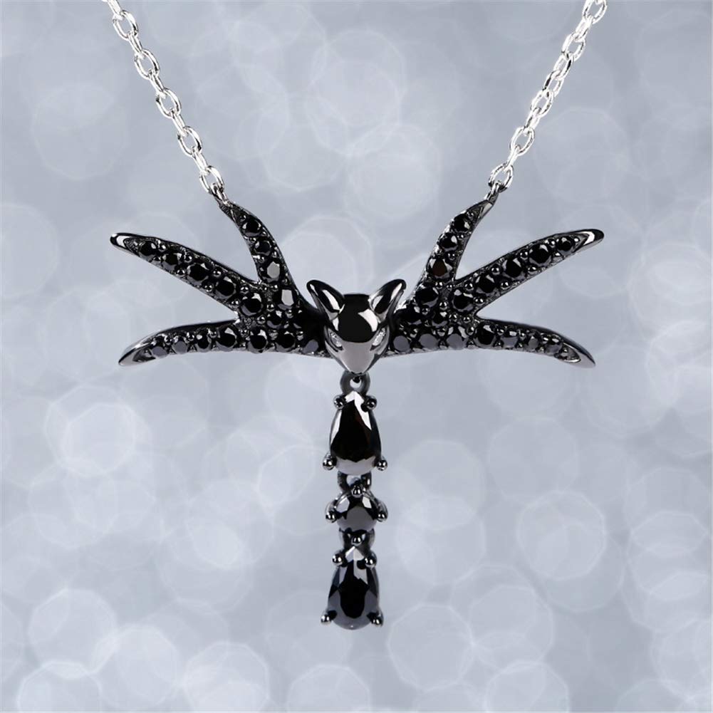 Jeulia Jack Skellington Bow Tie Nightmare Necklace - 925 Sterling Silver Skull Pendant Gothic Jewelry for Women | Halloween, Valentine's Day, Birthday Gift for Bride, Teen Girls | Perfect for Cosplay, Costume Parties & Alternative Fashion