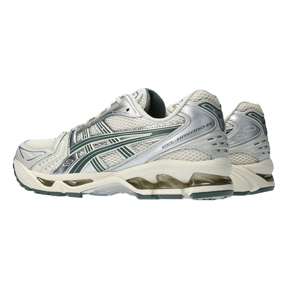 ASICS GEL-KAYANO 14 Running Shoes for Men & Women - Birch/Dark Pewter Retro Sneakers - Lightweight Cushioned Athletic Shoes for Jogging, Gym Workouts & Everyday Wear